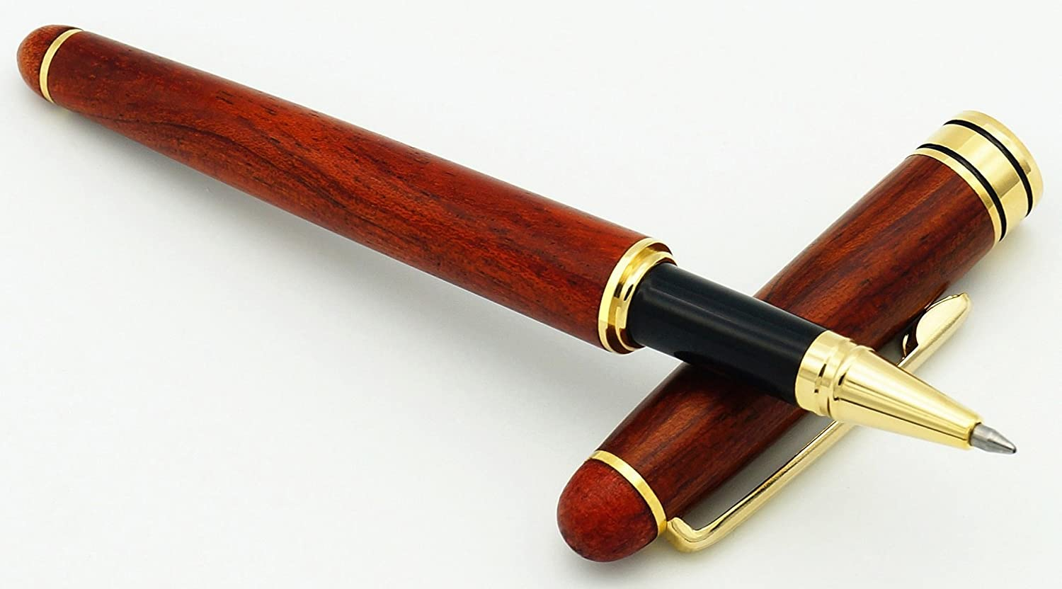 Natural Handcrafted Rosewood Ballpoint Pen Writing Set Luxury Elegant Gift Pen Set for Calligraphy Signature Executive Business image number 4