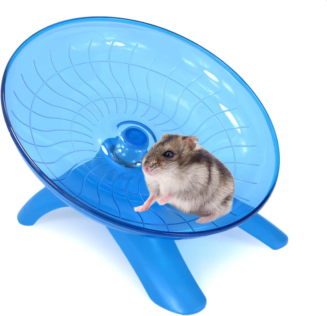 Hamster Wheel Hamster Flying Saucer Silent Exercise Wheel Running Wheel for Dwarf Hamsters Gerbil Mice Small Animals (Blue)