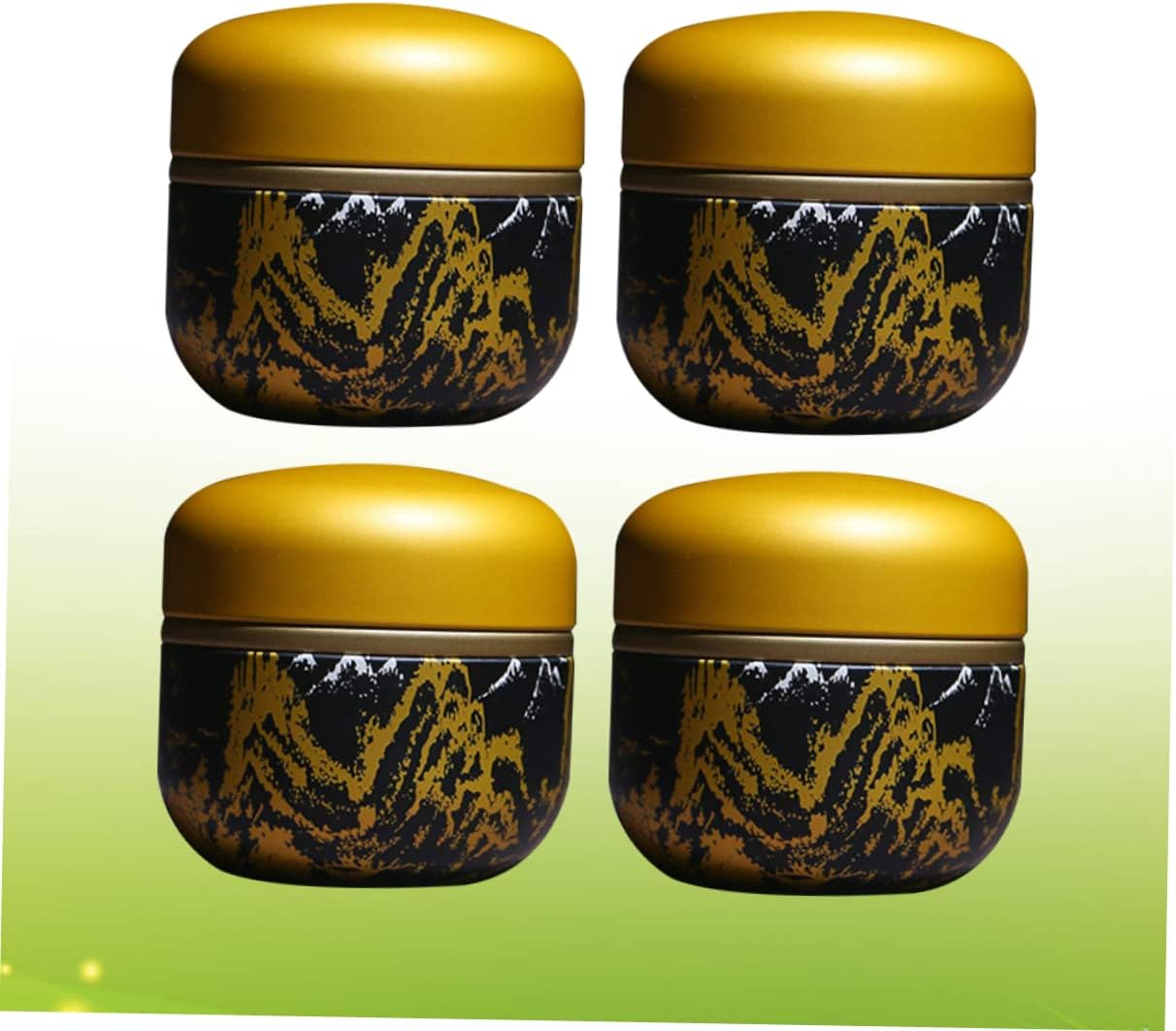 NAMOARLY 4Pcs Mini Tea Can round Shape Metal Tinplate Sealed Tea Jar Storage Box for Home Use image number 6