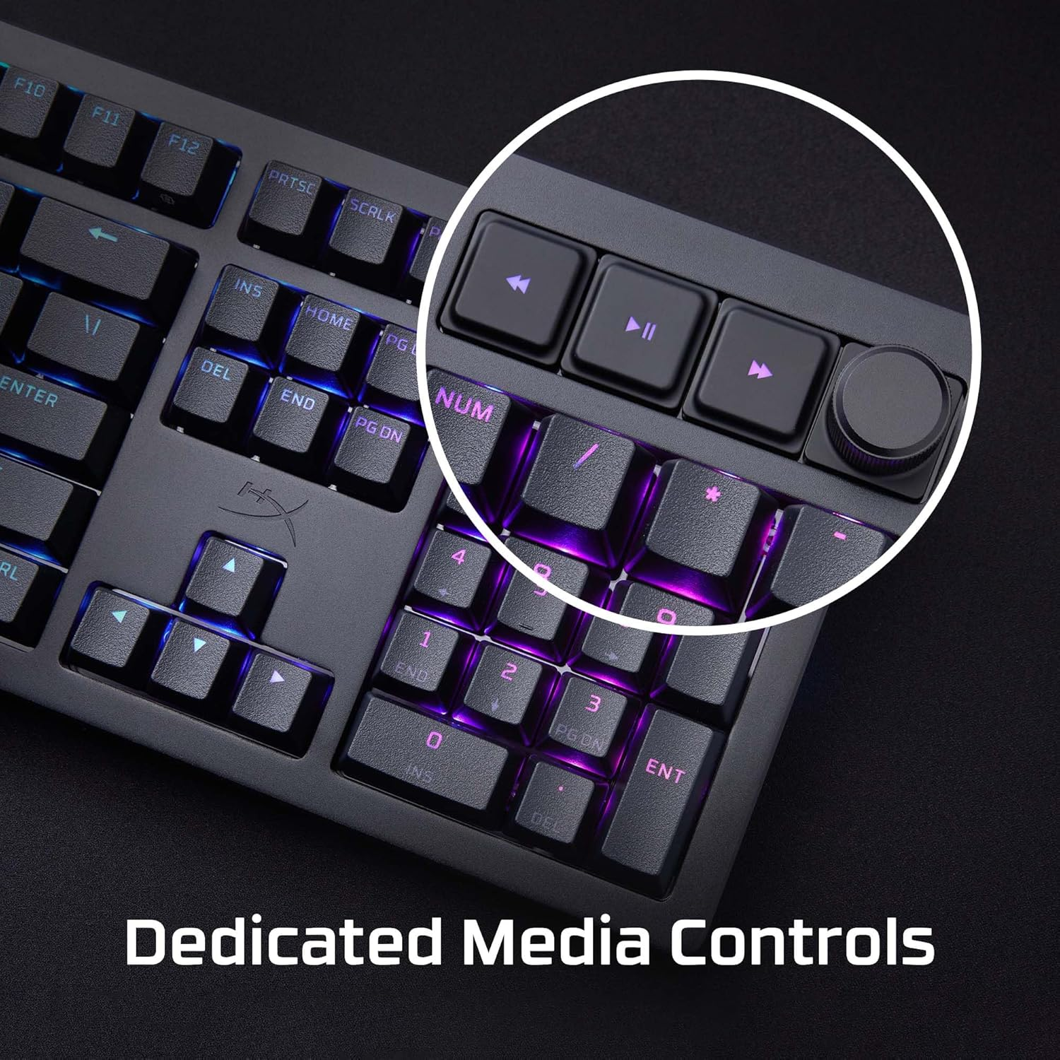 Hyperx Alloy Rise &ndash; Hot-Swappable Mechanical Gaming Keyboard, PC, Ambient Light Sensor, Gasket Mounted, Linear Switches image number 2