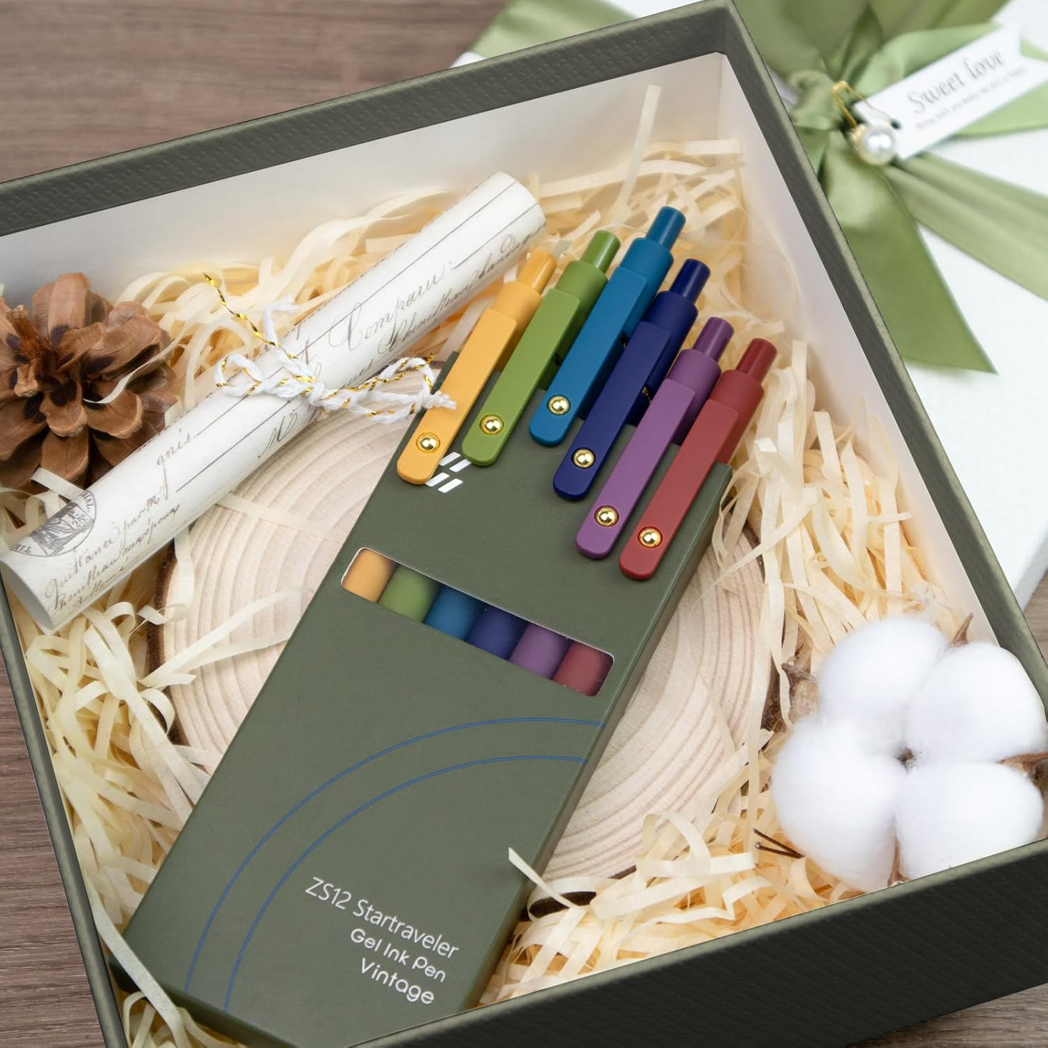 UIXJODO Gel Pens, 6 Pack Gold Retro Quick-Drying Pens 0.5Mm Black Ink Pens Fine Point Smooth Writing Pens for School Office Supplies, Gifts for Women Girls image number 5