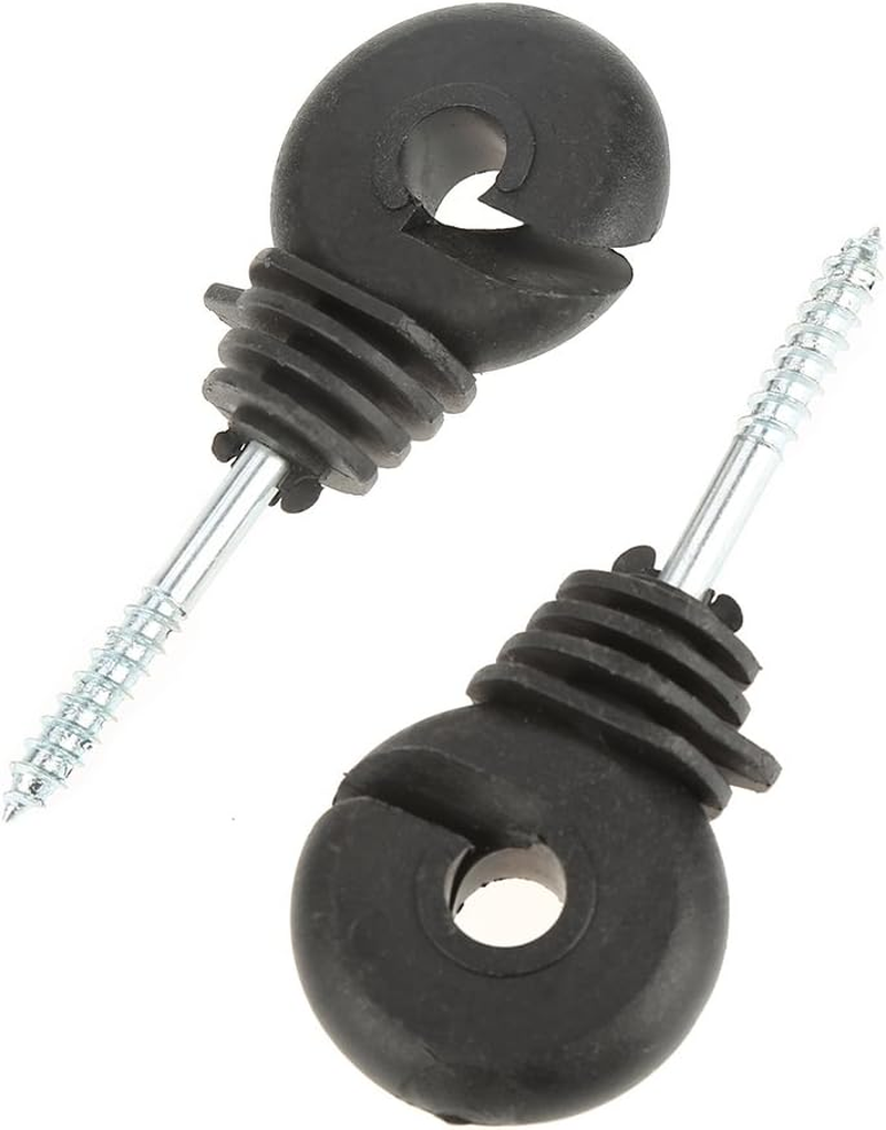 50Pcs Black Screw in Ring Insulators Electric Fence Accessories for Wood Post Sun Protection, Rain Protection image number 2