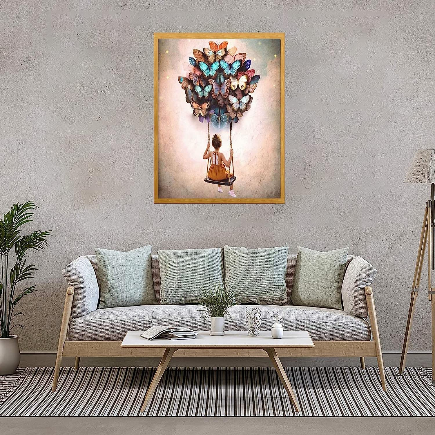 Paint by Number for Adults.Butterflys Girl DIY Acrylic Painting Kit for Kids and Adults Beginner &ndash; 16&rdquo; X 20&rdquo;With 3 Brushes and Bright Colors image number 3