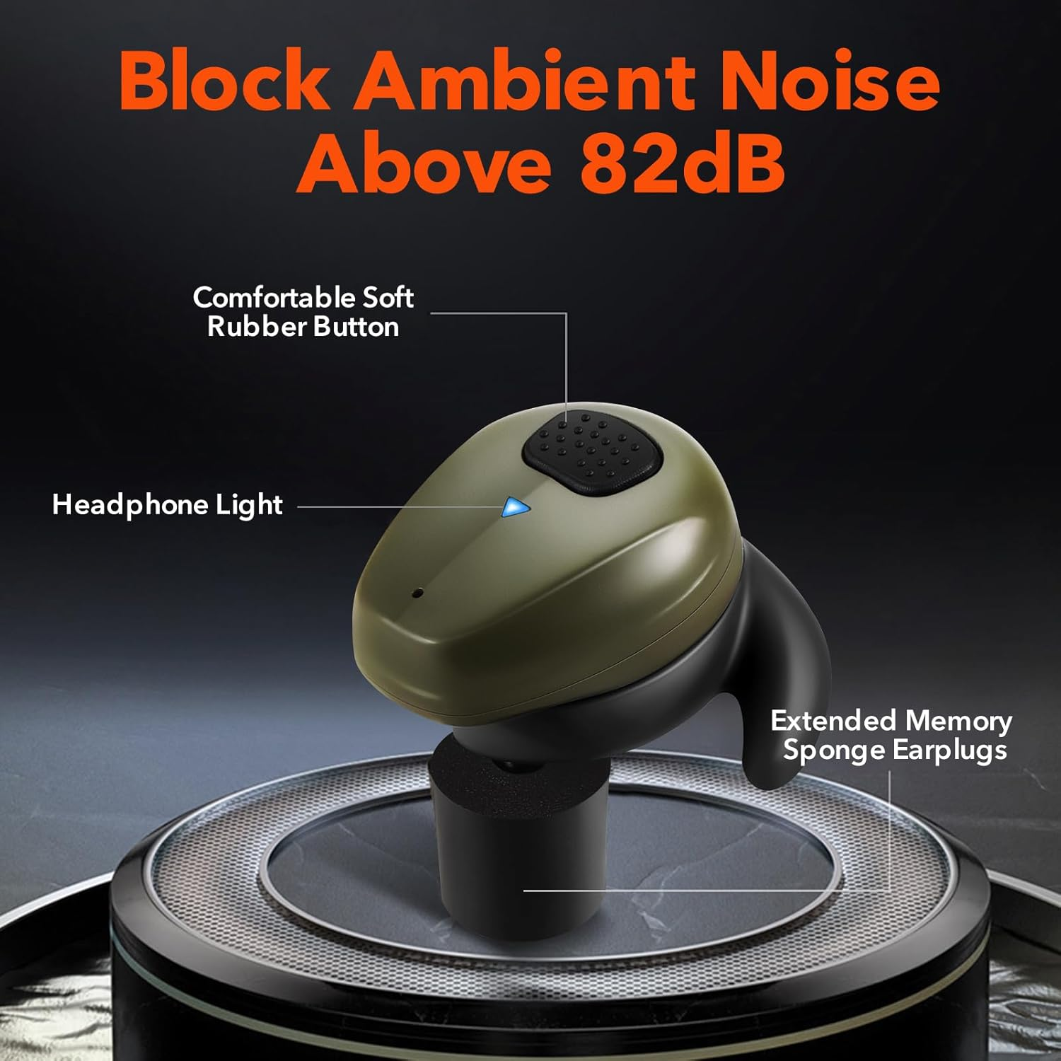 YHKEMA Electronic Bluetooth Sound Suppression Ear Hearing Protection, NRR 28Db Wireless Earplug with Rechargeable Case, In-Ear Gun Sound Amplification Earbud for Shooting, Hunting and Range (Green) image number 1