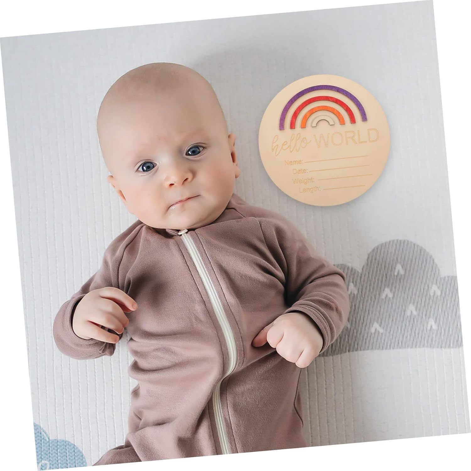 Generic Wooden Monthly Card Progress Circles Name Sign for Nursery Months Sign Announcement Board for Newborn image number 5