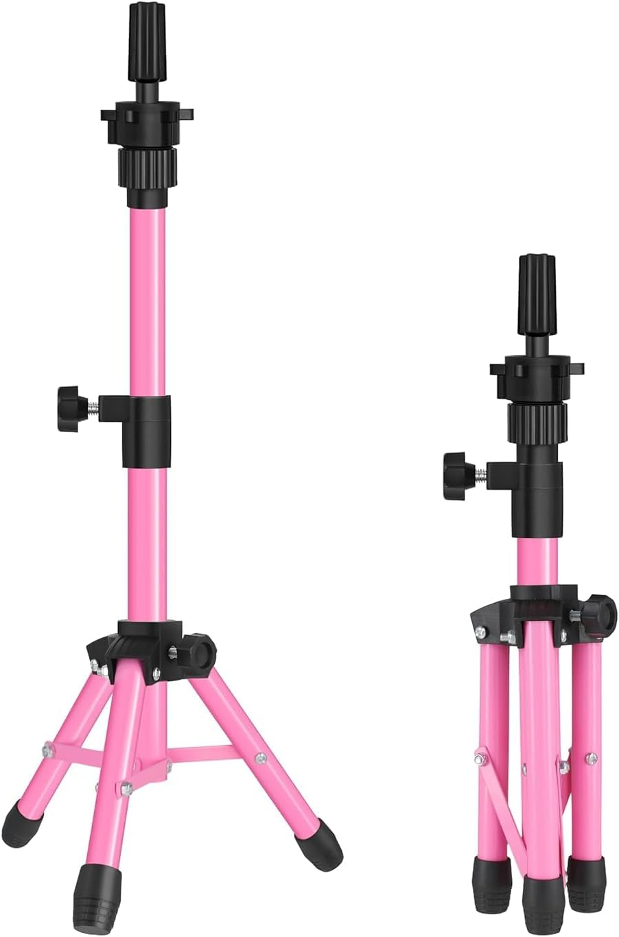25 Inch Mannequin Head Stand Tripod for Mannequin Head Wig Stand Tripod Wig Head Stand for Training Heads and Canvas Block Head (Mannequin Head Not Included,Pink) image number 2