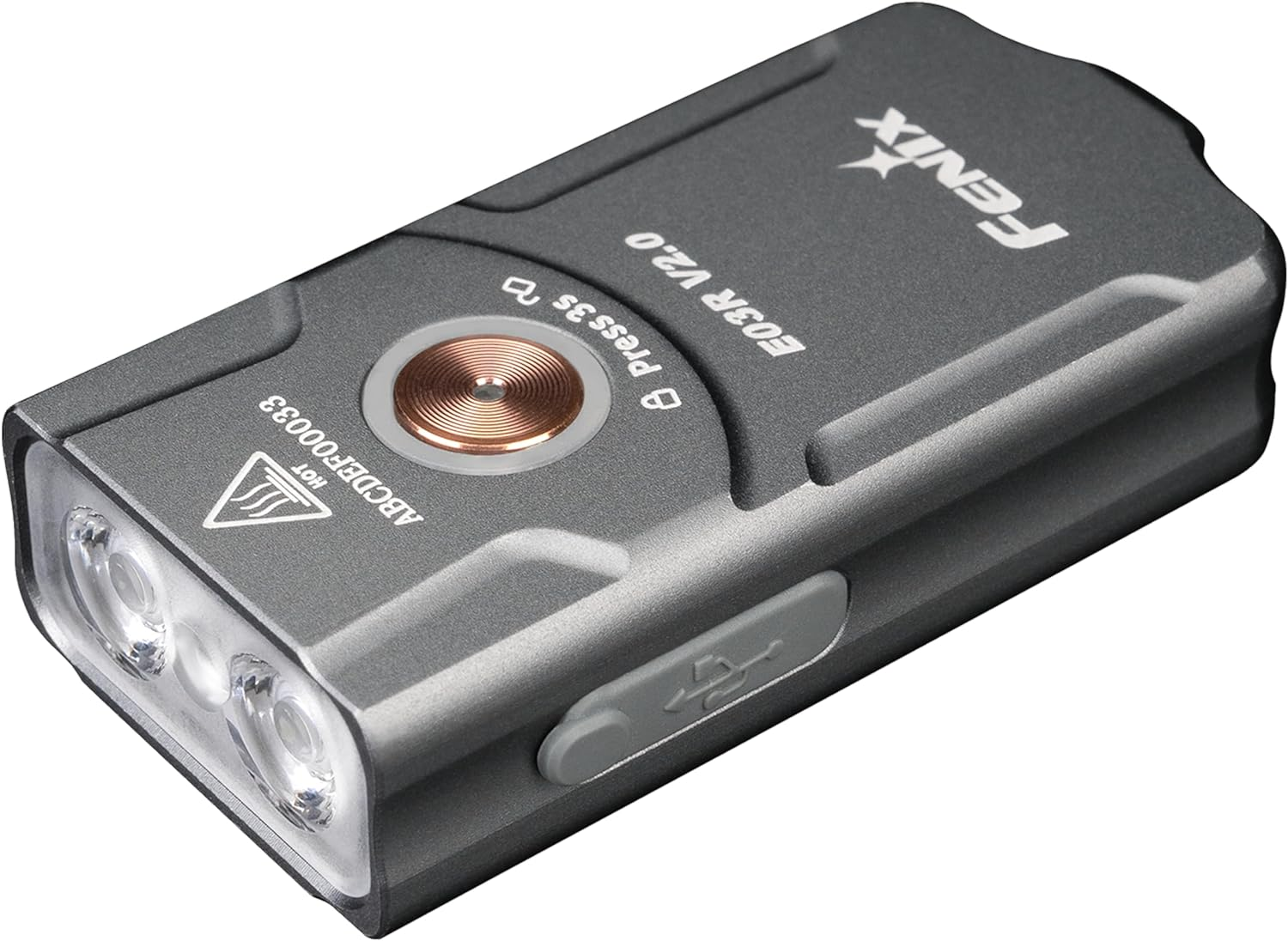 Fenix E03R V2.0 Keychain Flashlight - Compact 500 Lumens, USB Type-C Charging Rechargeable LED Flashlight - IP66 Waterproof for Everyday Carry & Emergency Use - Splashproof & Dustproof - Blue