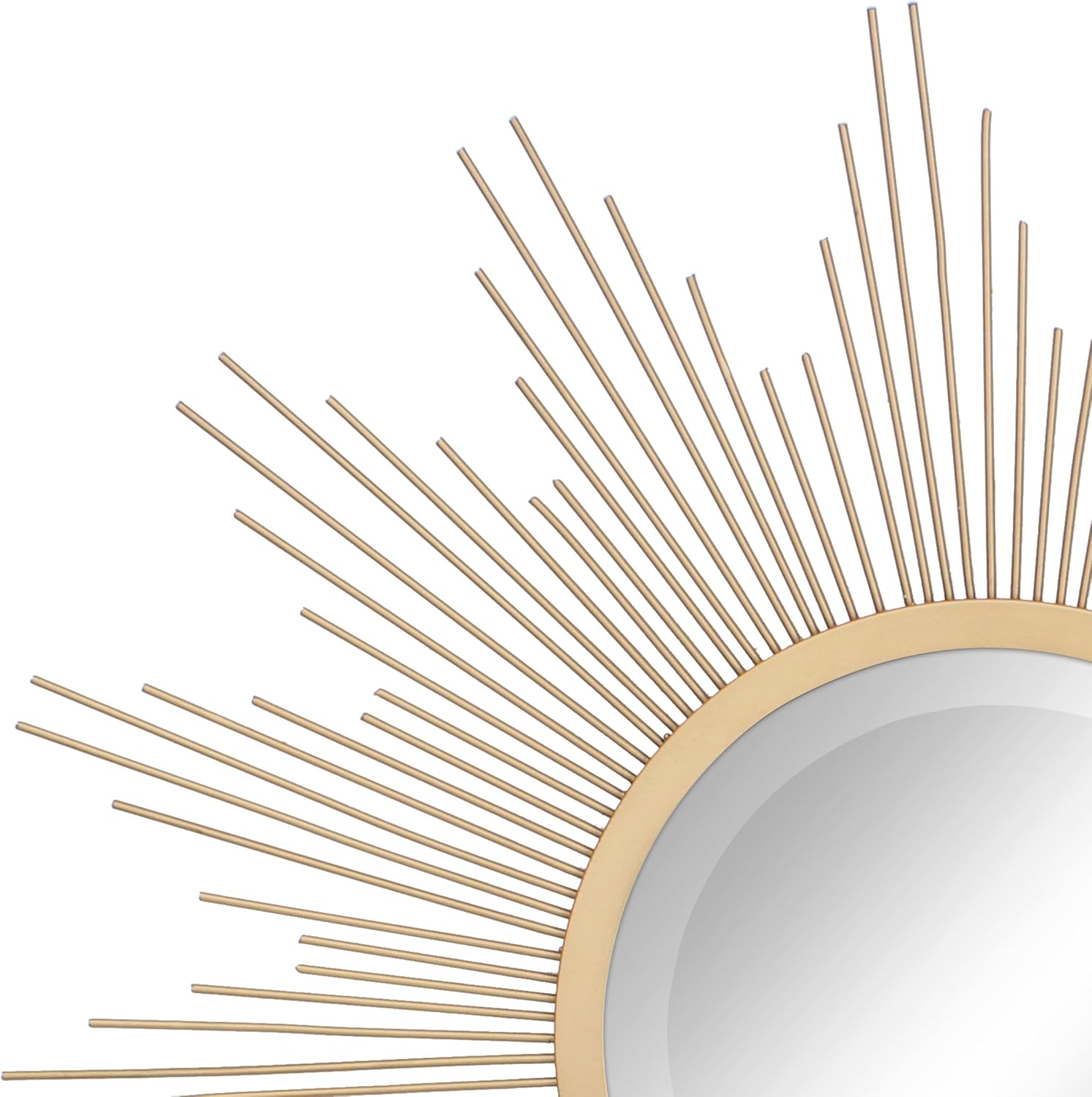 Stonebriar round 23" Antique Gold Metal Starburst Hanging Wall Mirror with Attached Mounting Bracket, Decorative Decor for the Living Room, Bedroom, Bathroom, Hallway, and Entryway image number 4