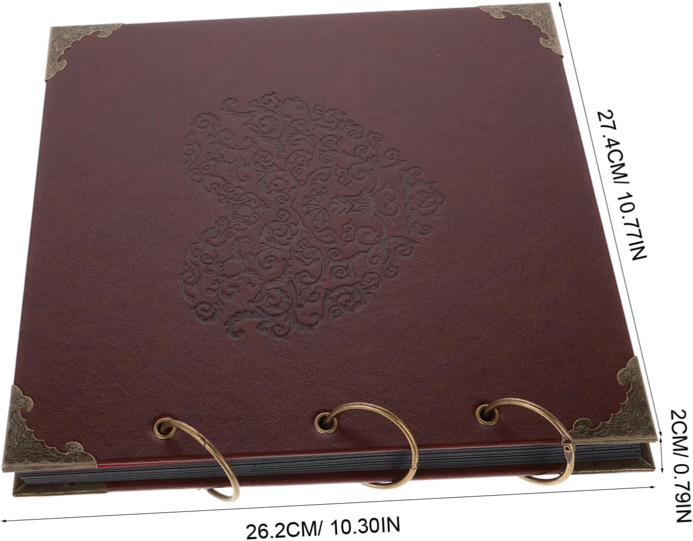 Leather Photo Album Scrapbook Album for Family Sticker Holder for Wedding Travel School Memories image number 4