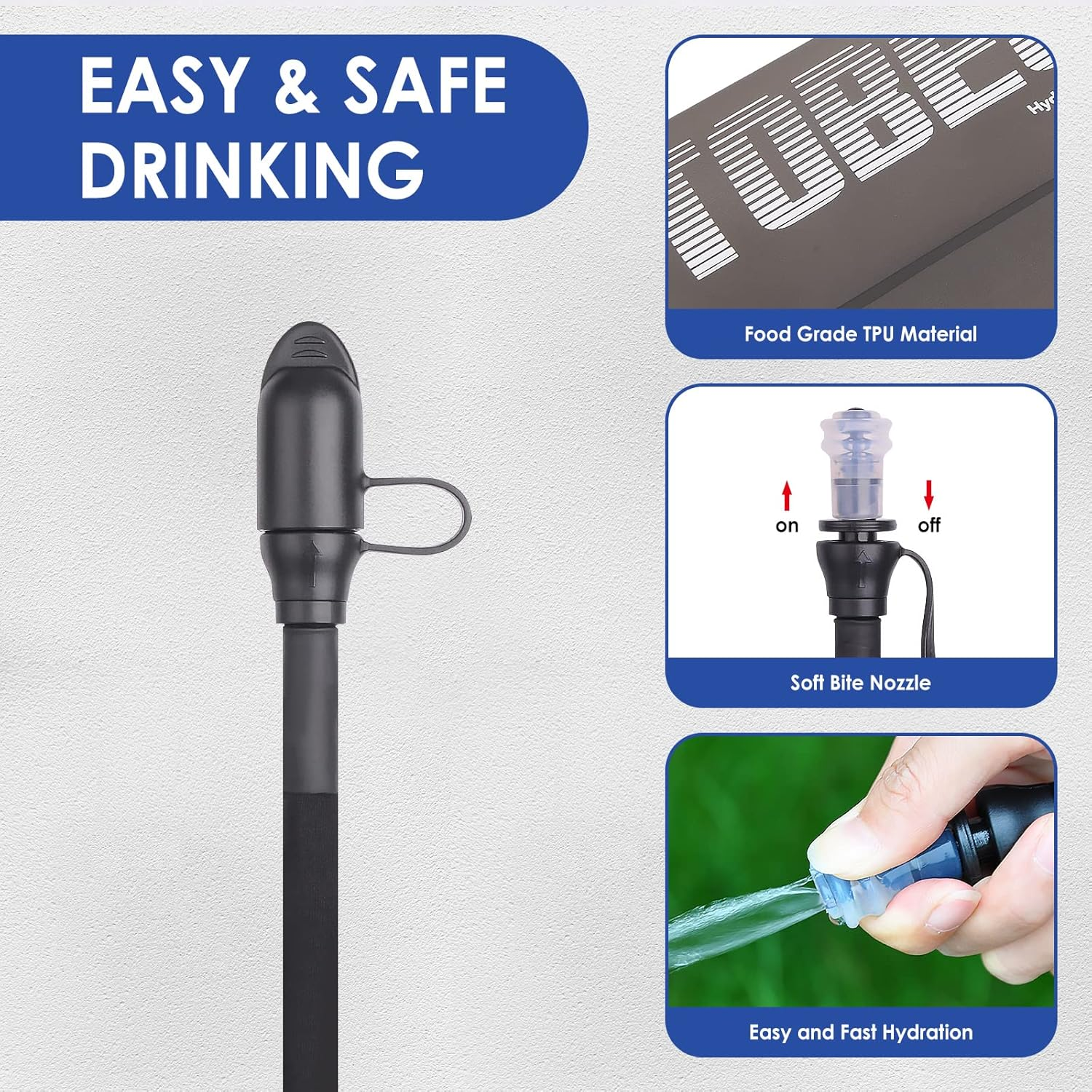 UTOBEST Water Bladder, 1.5L 2L 3L Hydration Bladder, TPU Water Bag, BPA Free Leak-Proof Water Reservoir for Backpacking Hiking Running Cycling Camping, UTR211 image number 1