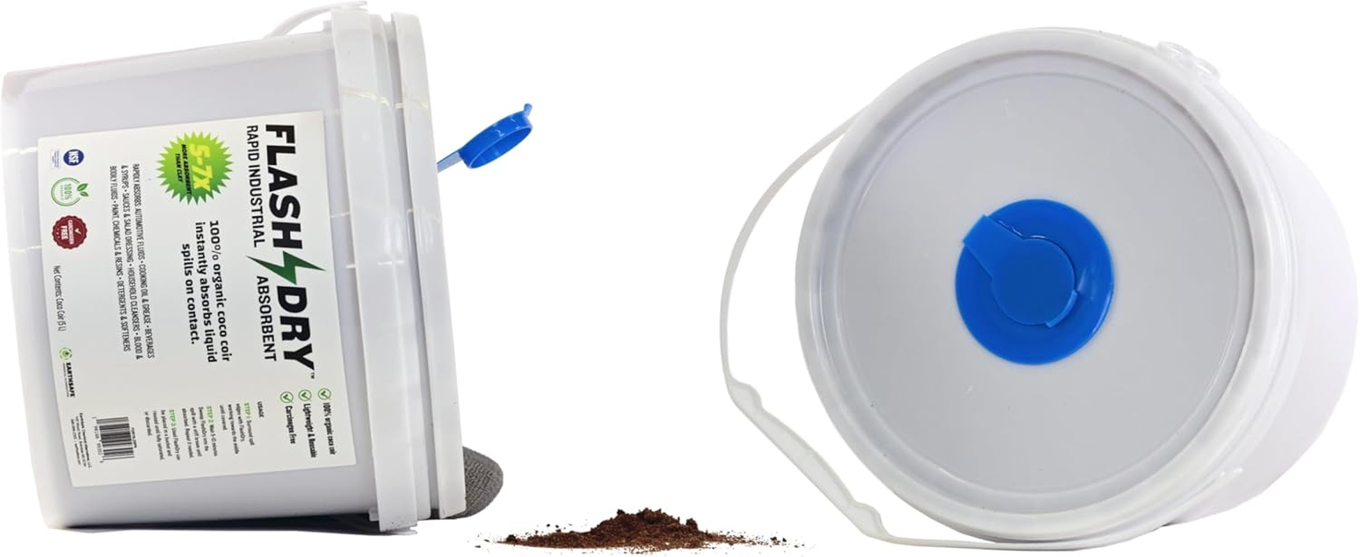 Flashdry Super Spill Absorbent, 100% Organic Environmentally Friendly - 5L Bucket & Dispenser Lid - Ideal for Oil, Paint, Grease and More in Garages, Kitchens, Janitor Kits image number 2