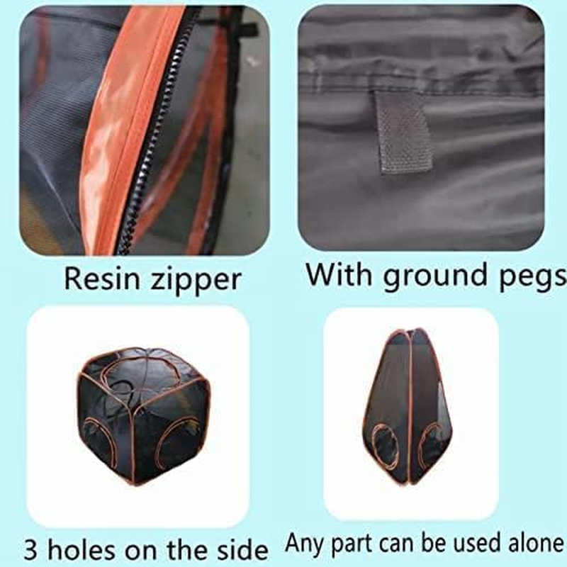 Outdoor Cat Enclosures Cat Tent, 6-In-1 Portable Cat Tent with Tunnel Foldable Pet Playpen Play Tents Pop up Visual Mesh House for Kitten Puppy Small Dog Animal，Large Outdoor Cat Tent image number 5