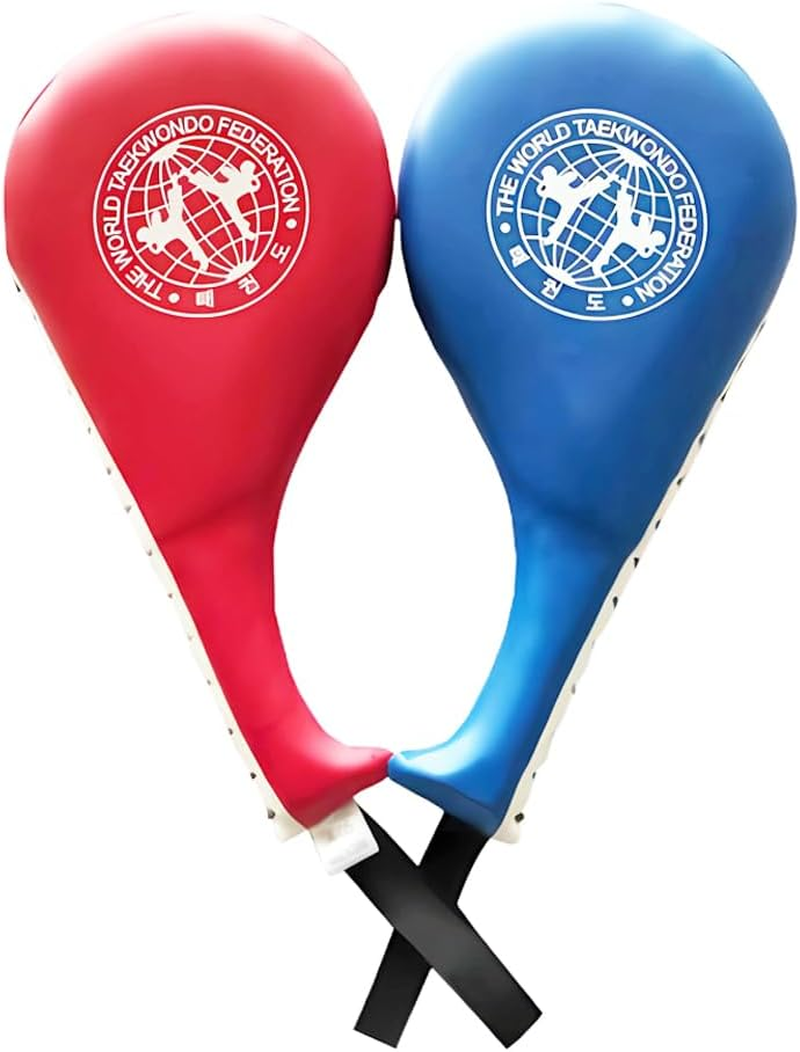 2 Pack Taekwondo Kick Pads, Durable Striking Pad, Target TKD Kicking Pad Practice Double Face Kick, Martial Arts Strike Targets for Kickboxing and Karate Training (Red+Blue) image number 4