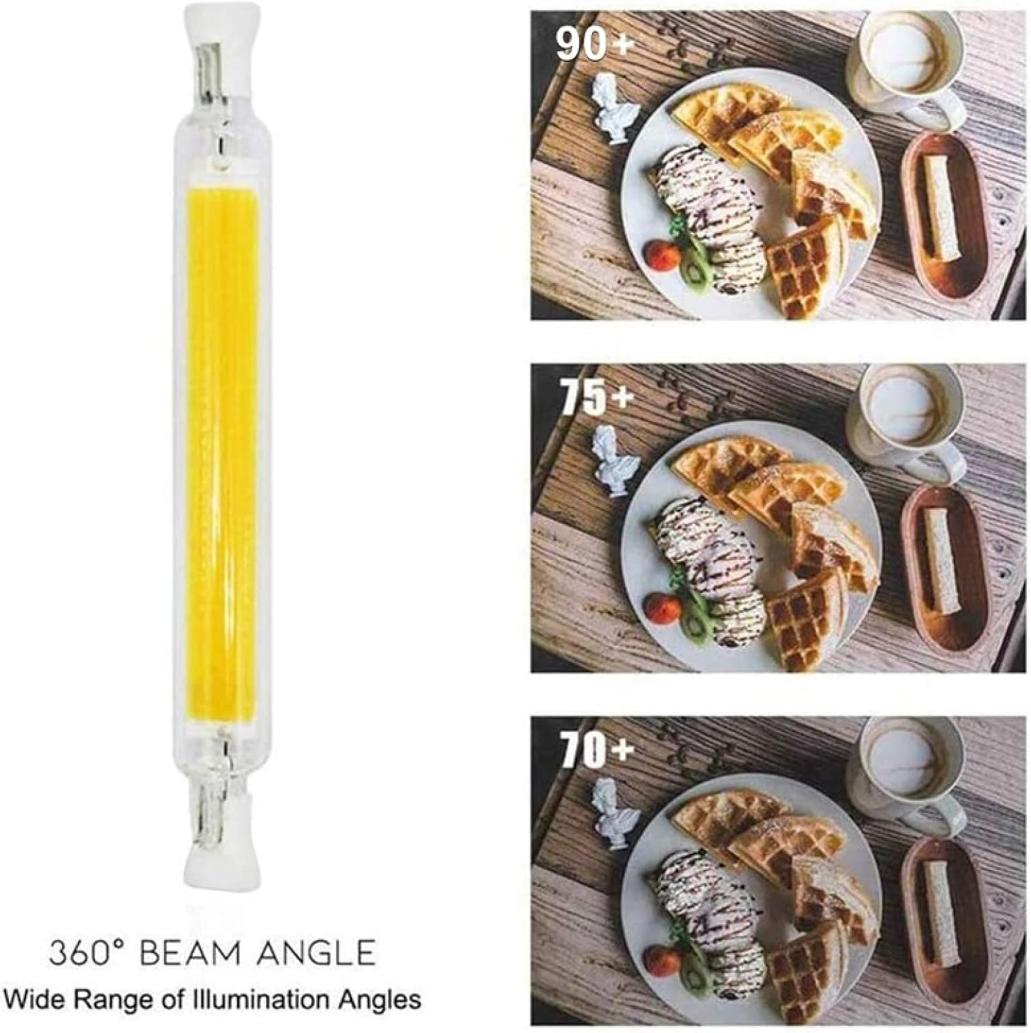 R7S LED 30W High Power COB Glass Tube 78Mm 118Mm Lights Bulb AC110V Lamp,220V-240V 50W 118Mm,Warm White