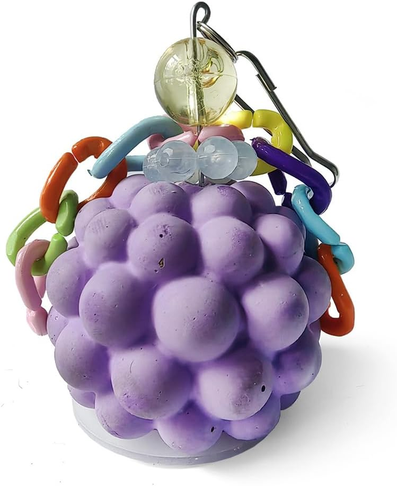 Bird Chewing Toys Bird Beak Grinding Stone Calcium Parakeet Treats for Budgies Cockatiels Conures Quaker Senegal Parrot (Orange)