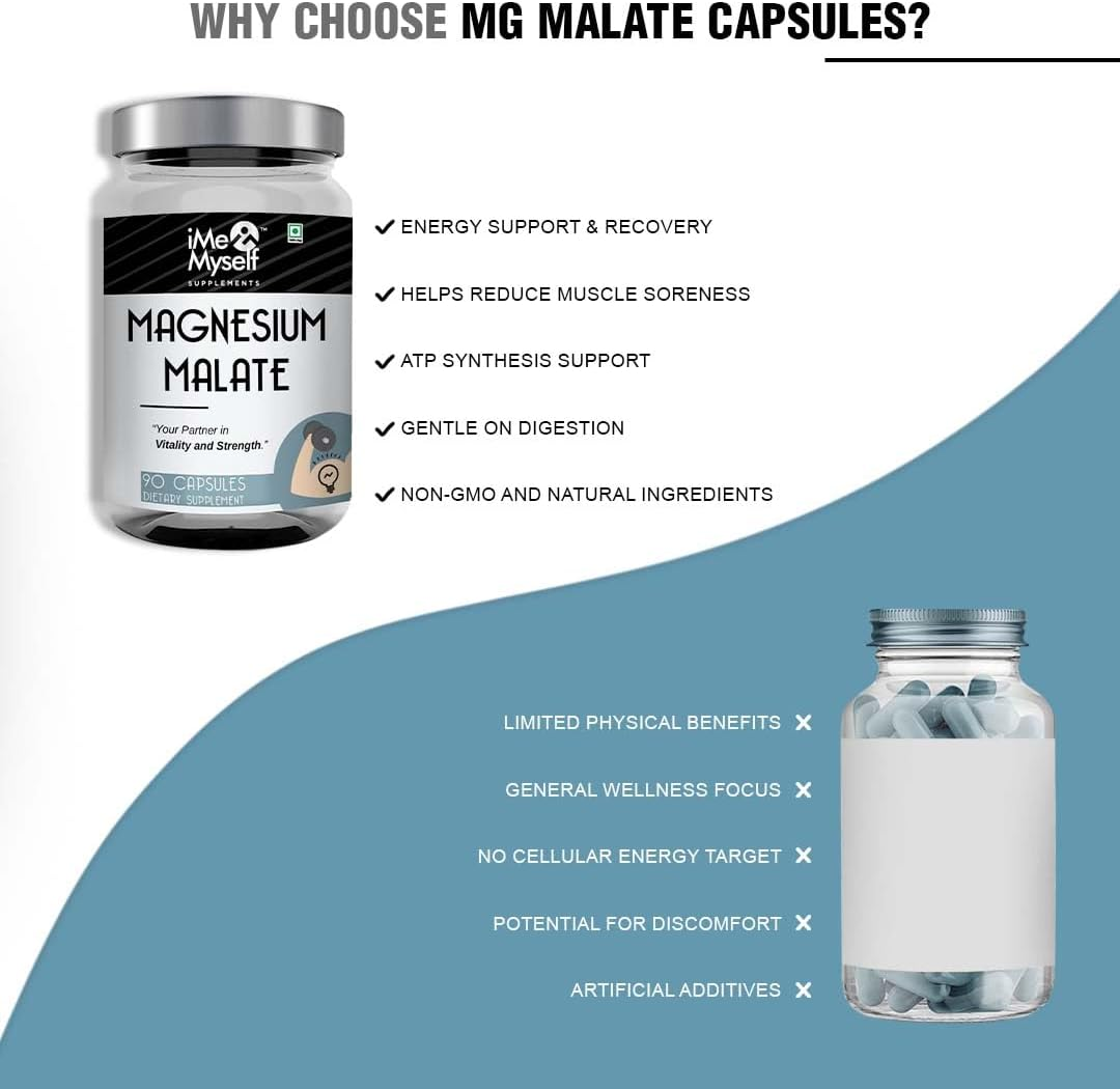 Imemyself Magnesium Malate Dietary Supplement &ndash; 90 Capsules for Strength Support image number 5