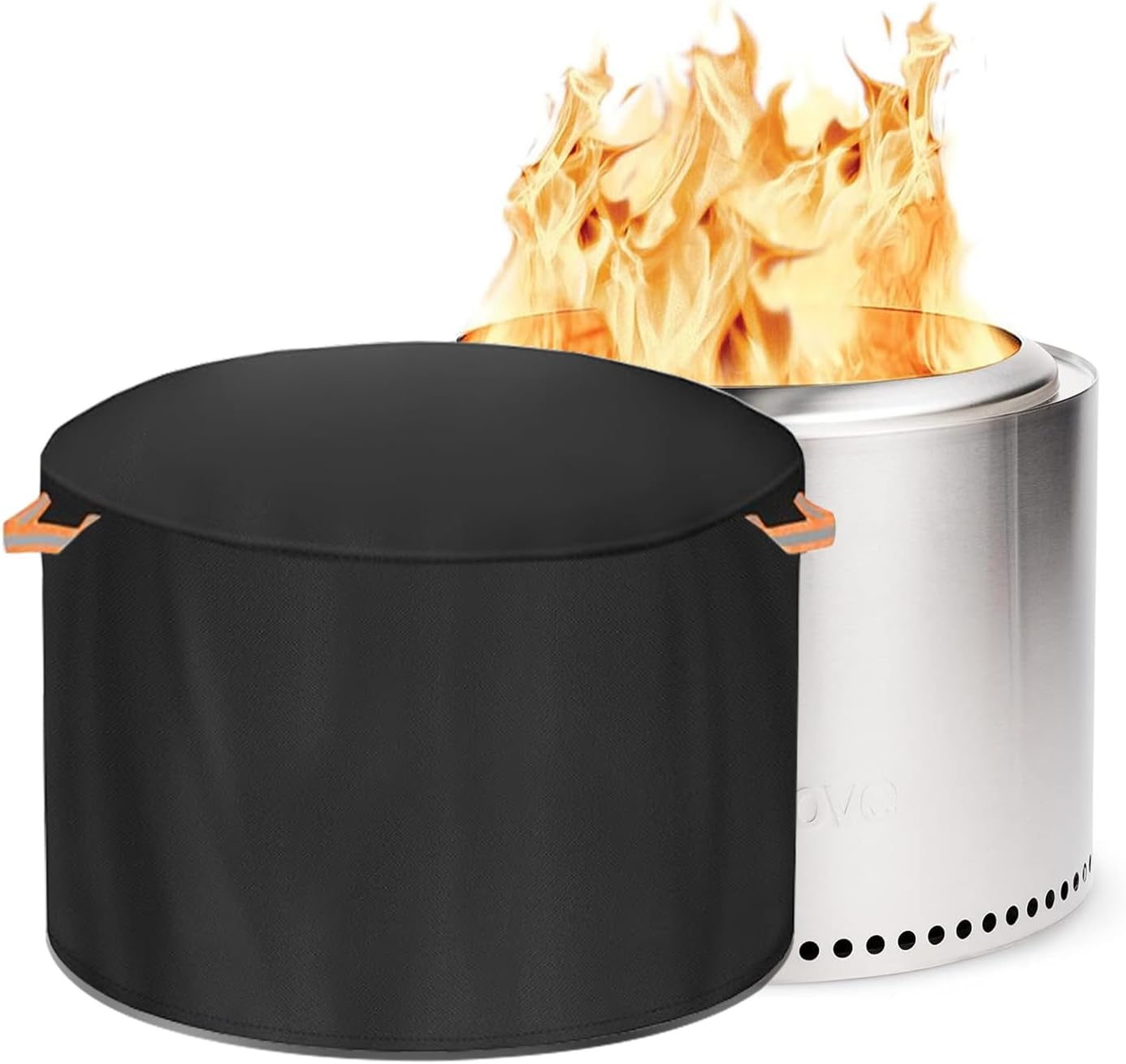 Fire Pit Cover for Solo Stove Bonfire 22 Inch，Firepit Covers round Outdoo,600 anti UV& Waterproof Smokeless Fire Pit Cover,For Gas/Table/Bowl Fire Pits (Bonfire - 22&rdquo;D X 16&rdquo;H) image number 2