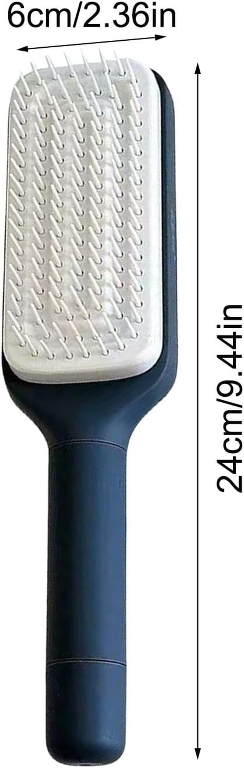 CARRORABI Easy Clean Self-Cleaning Massage Hair Brush - Multipurpose Anti-Static Comb for Men & Women(Gray) - Gray image number 2