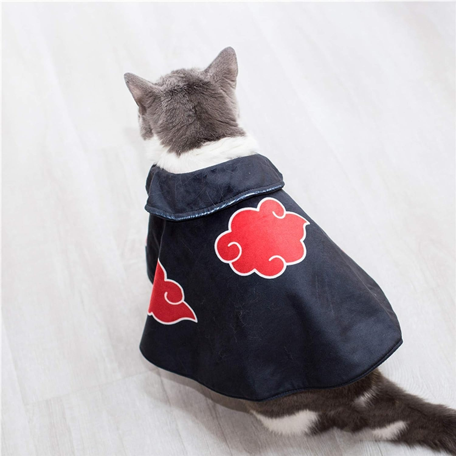 Cat Cloak Costume Anime Halloween Pet Clothes Puppy Cosplay Plush Ninja Cloak Christmas Cute Party Dog Cape Dressing up Gift(Black) image number 1