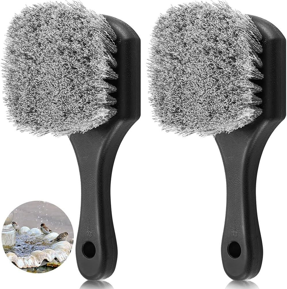Two-Piece Bird Bath Brush Set with Plastic Handle Bird Bath Cleaner for Gentle and Effective Cleaning of Birds and Feeders, Suitable for Feeders, Bathroom Accessories, Outdoor Fountain Cleaning image number 1