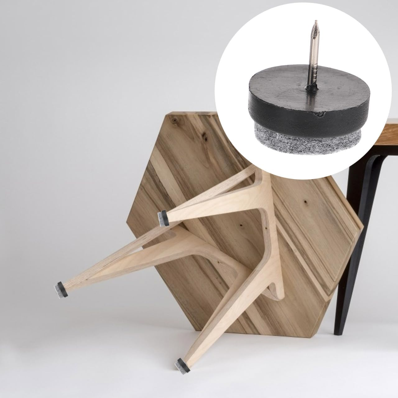 ARTIBETTER Felt Furniture Pads Set 60Pcs Sliding Glide Pads Screw-In Nails for Tables Chairs Cabinets image number 5