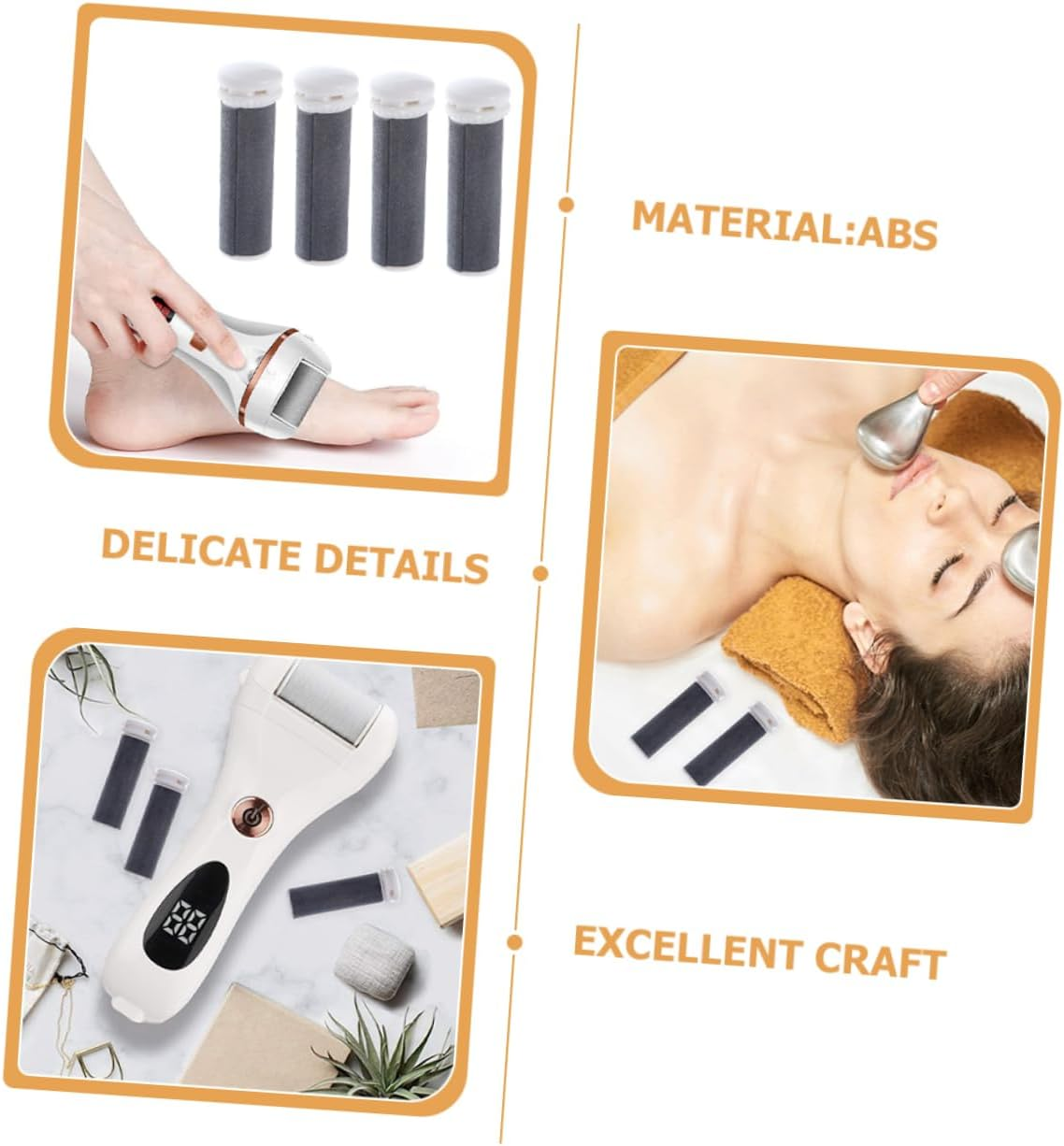 NULYLU 6Pcs Replacement Rollers Heads for Electric Pedicure Foot File Callus Remover Easy to Use image number 5