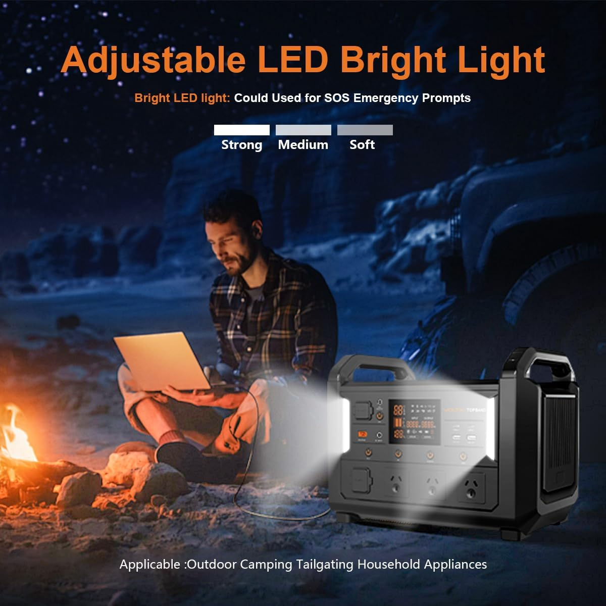 Voltx Topband 1200W Power Station Portable &ndash; 1152Wh Lifepo4 Generator with Pure Sine Wave Inverter, UPS Mode，Fast 2‑Hour Recharge, Ac/Dc/Solar Charging &ndash; Home & Camping Backup image number 5