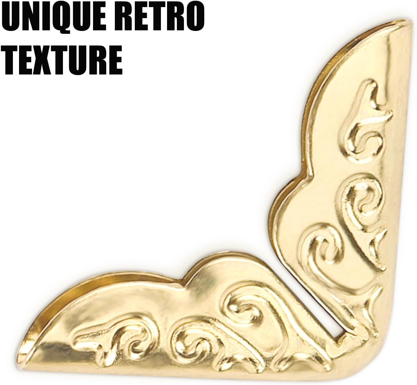 100Pcs Metal Book Corner Protectors, Vintage Book Corner Covers Decorative Paperback Book Edge Protector for Photo Album Notebook Scrapbook Menu File Folder (Gold) image number 4