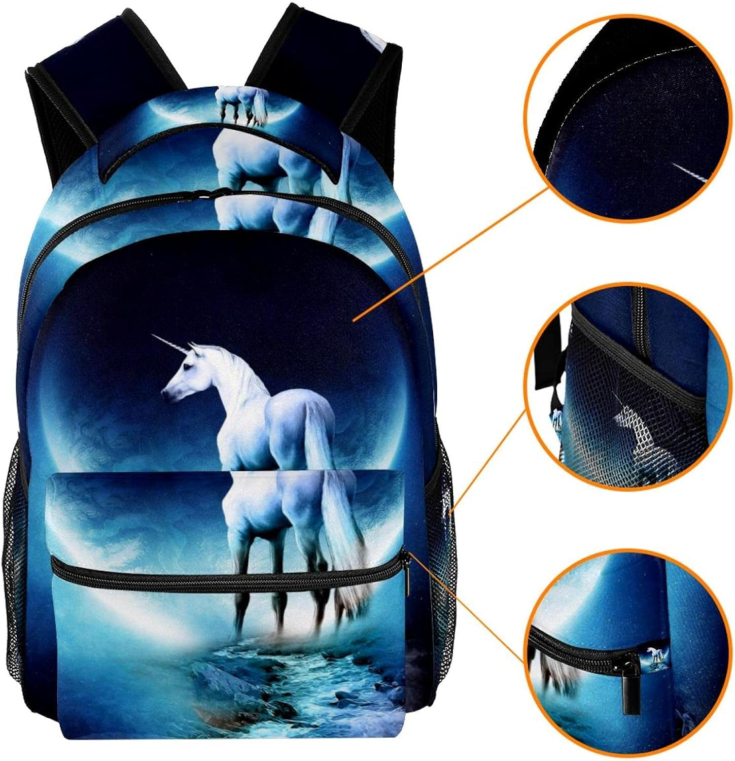 Unicorn Backpack Students Shoulder Bags Travel Bag College School Tote Backpacks image number 3