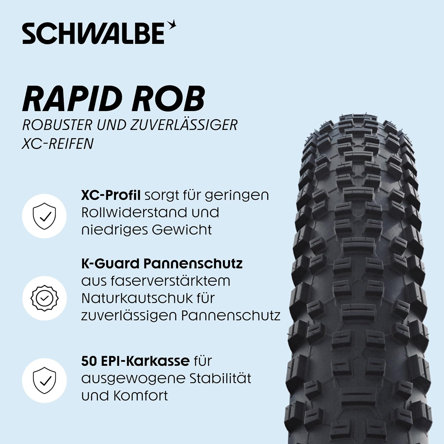 Schwalbe Rapid Rob K-Guard Tyre, Black image number 2