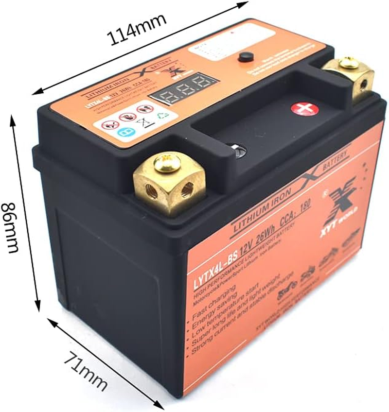 Lithium Battery LYTX4L-BS 12V 180Cca Motorcycle ATV Quad Dirt/Pit Bike Replace MG4L-BS MBTX4 YT4L-BS YB4L-A UT4L-BS RTX4L-BS image number 1