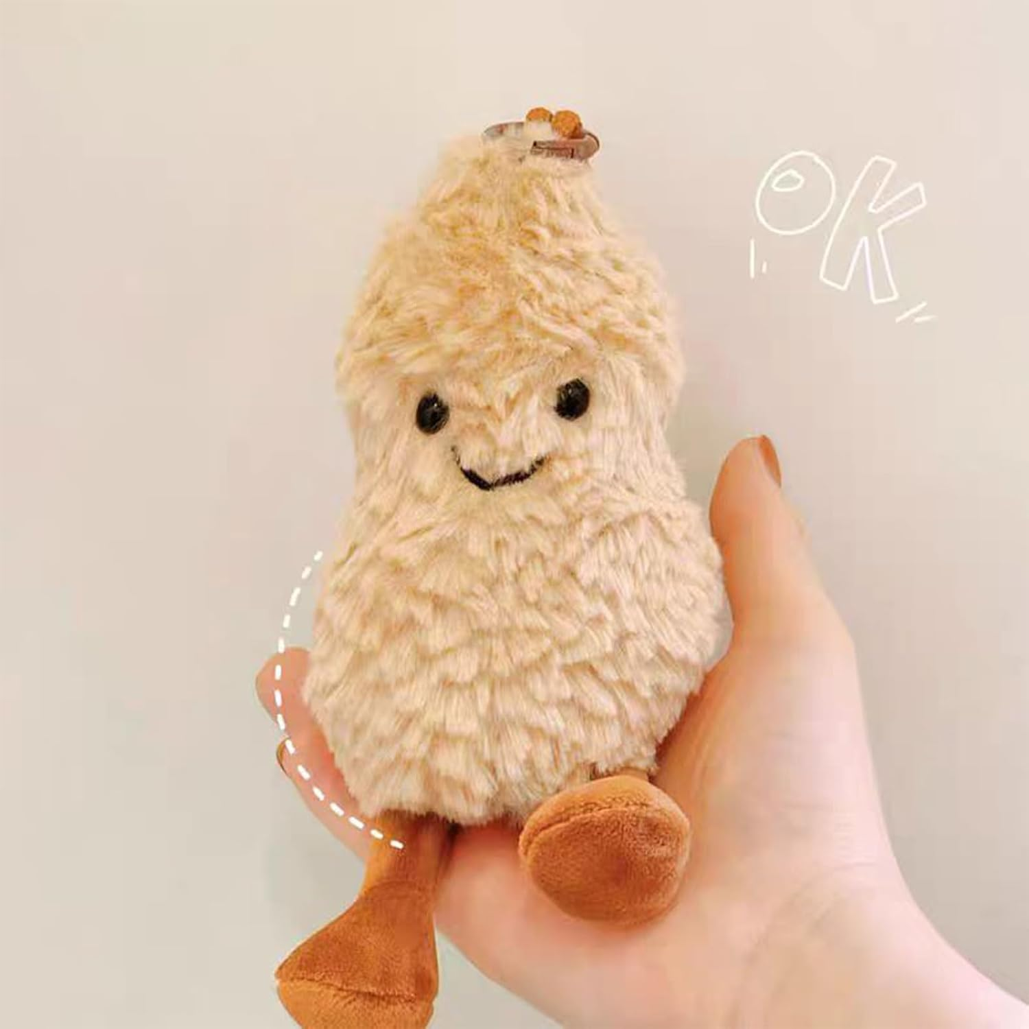 Peanut Plush Doll, Plush Doll with Cushion for Children, 15 Cm Cute Smiling Peanut Plush Doll, Birthday and Valentine'S Day (Peanuts)