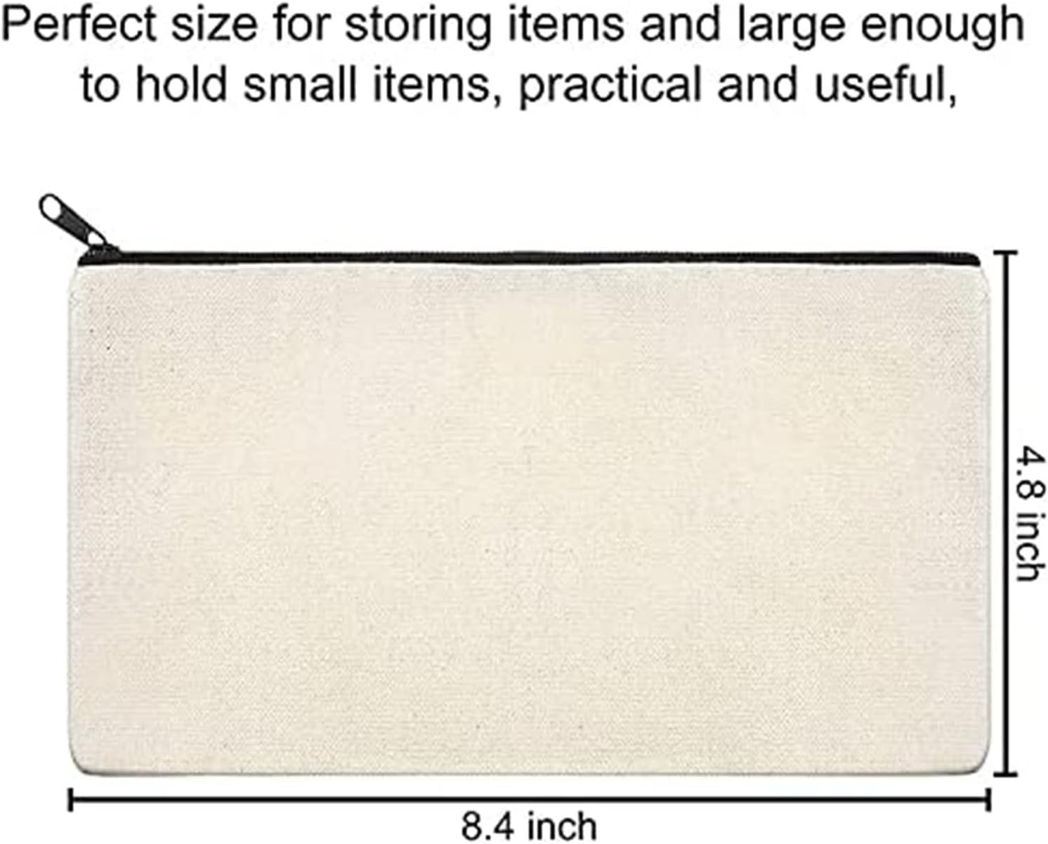 20 Pack Canvas Zipper Pouch Bags DIY Craft Bag Canvas Pencil Case Blank Makeup Bags,Beige Canvas Pencil Pouch Bulk Canvas Cosmetic Bag Multi Purpose Travel Toiletry Bag Canvas Zipper Bags image number 6