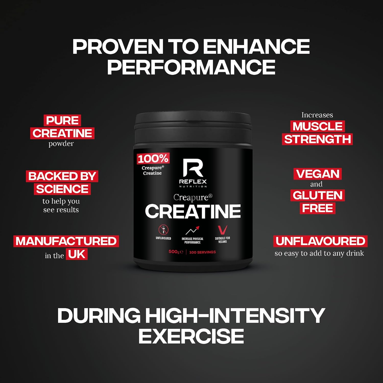 Reflex Nutrition Creapure Creatine Powder Suitable for Vegans (500 G) image number 5