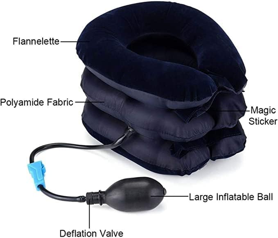 Air Inflatable Neck Pillow Head Cervical Traction Support Stretcher Pain Relief
