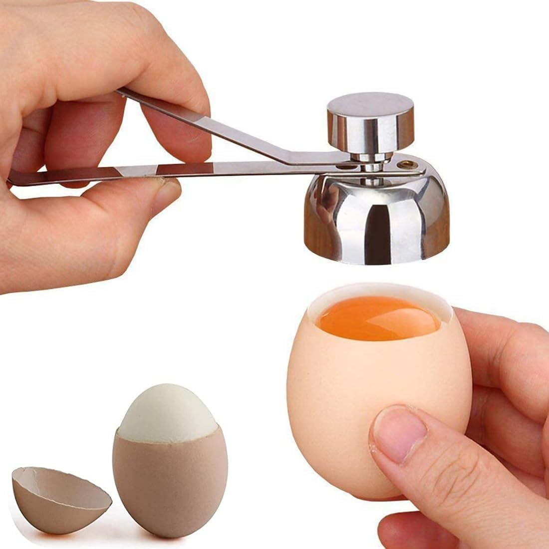 Pubiao Stainless Steel Egg Topper, Egg Opener Kitchen Gadget for Raw or Soft Hard Boiled Egg, Dishwasher Safe image number 6