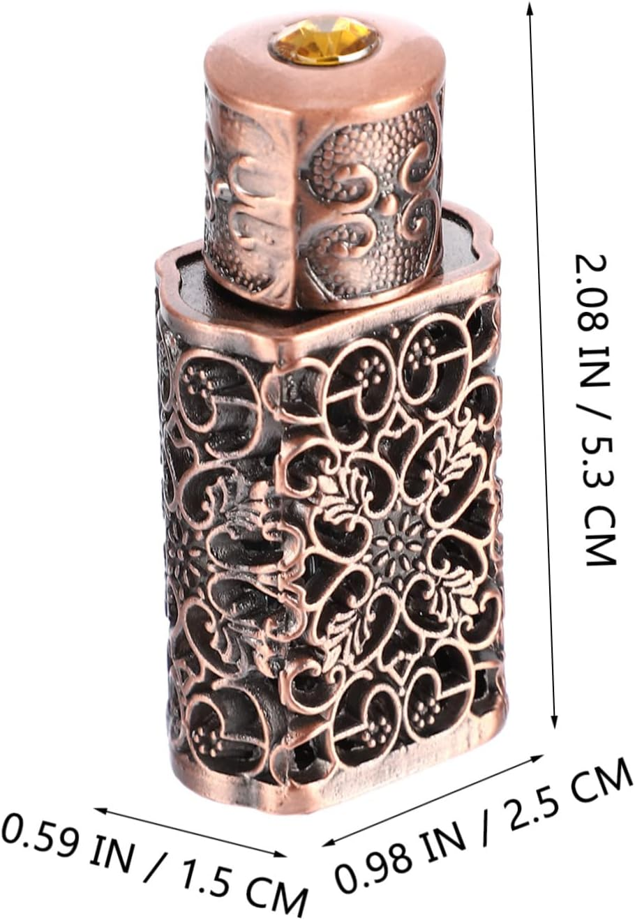 2Pcs Perfume Bottle Pump Essential Oil Storage Metal Glass Flask Travel image number 6