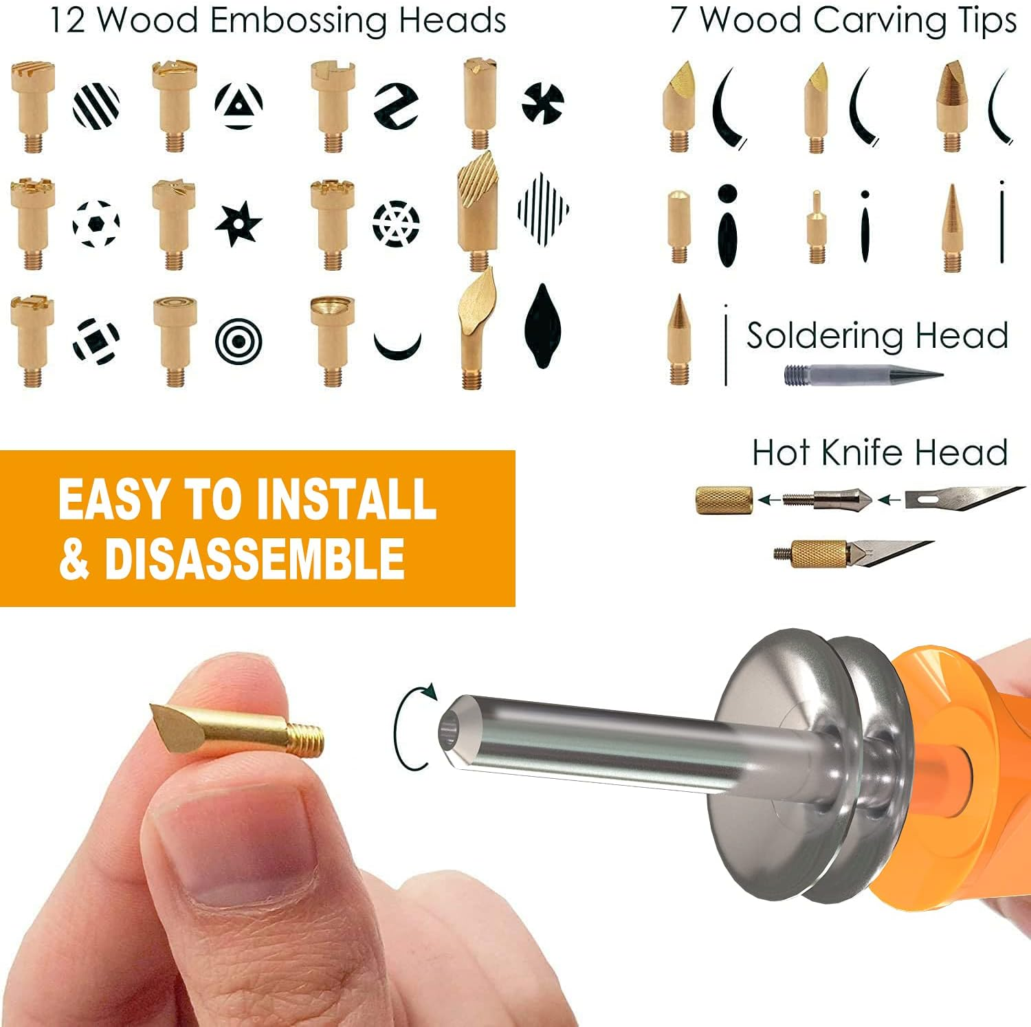 Masterspec 37PC 30W Wood Burning Pen Set Electric Soldering Iron Kit Iron Burner Hobby Kit image number 6