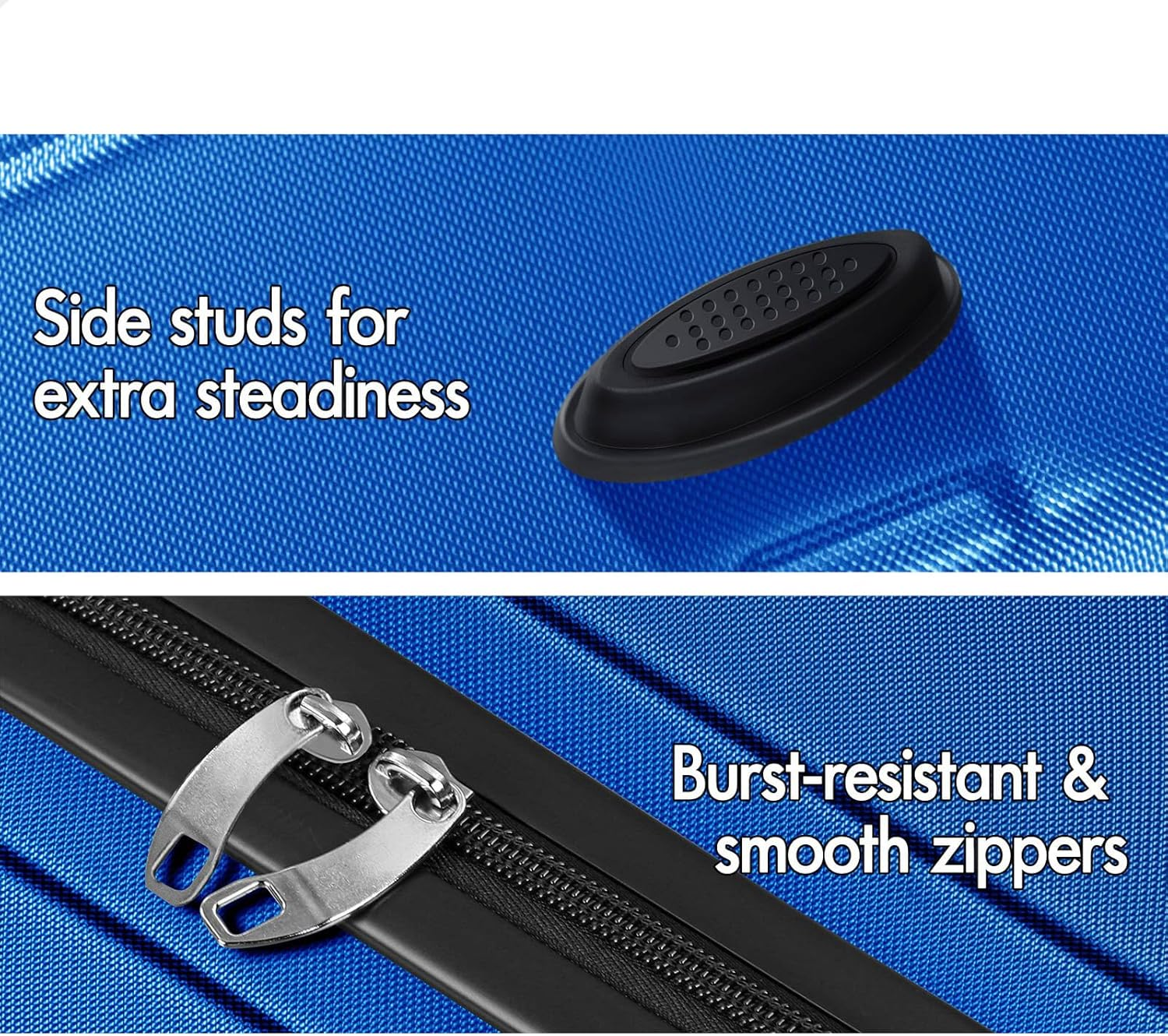 ALFORDSON 3Pcs Hardside Luggage Set with ABS & PC Hardshell and TSA Lock, 20" 24" and 28" Suitcase Set with 360 Degree Wheel Spinner, Carry-On & Checked Baggage 3-Piece Pack, Hero Blue - Green image number 2