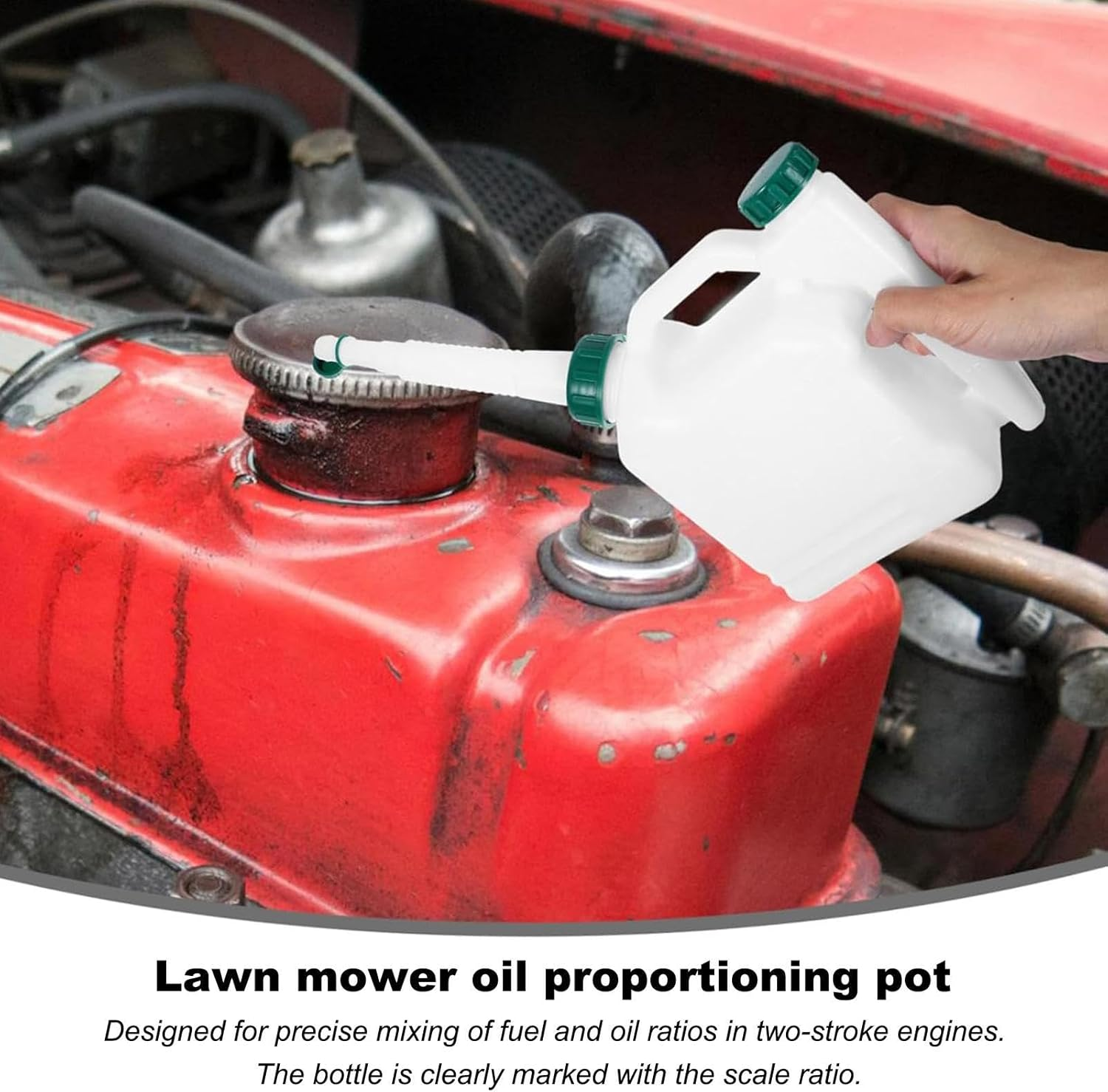 Oil Container Automotive - 1L, Transparent, Oil Jug, Measuring Cup, Spout Bottle | Motor Oil Dispenser with Extended Spout for Accurate Filling, Engine Oil Change Tool for Garden Equipm image number 3