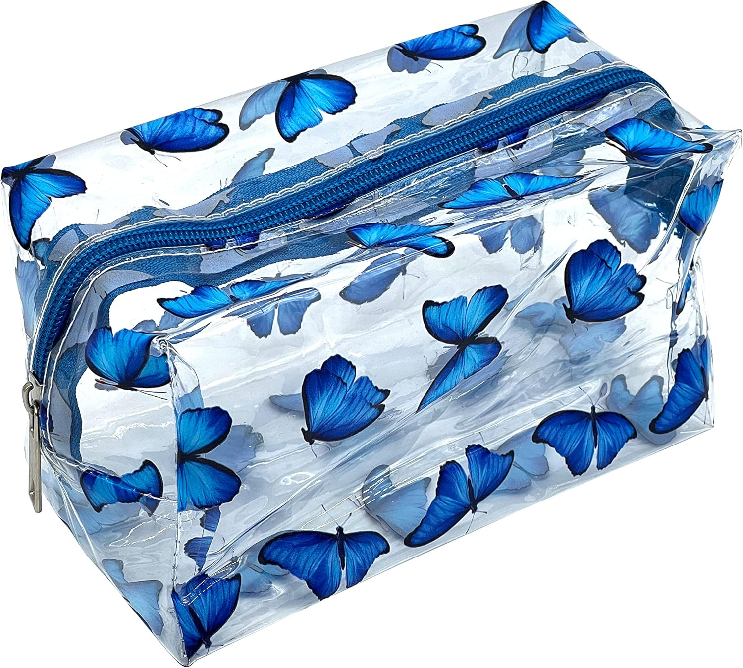 ZMZZ Cute Makeup Bag, Transparent Portable Makeup Bag, Waterproof Toiletries Storage Bag, Large Capacity Pen Bag, Colorful Flowers, Cute and Transparent Makeup Bag, Large Capacity Pencil Case