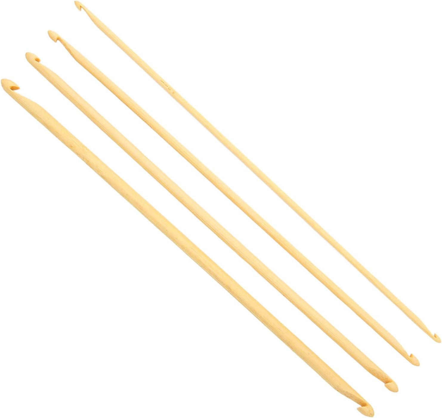 4Pcs 9.4In Long Double Ended Bamboo Tunisian Crochet Hook - Assorted Size anti Slip Knitting Needle for Sewing image number 6