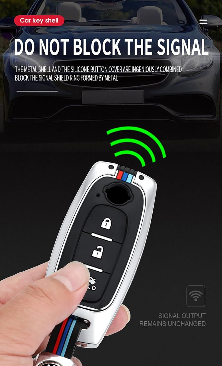 TECART Key Fob Case Cover Fit for Nissan Key Fob Keychain Key Housing Key Accessories Protector 2/3/4 Buttons image number 3