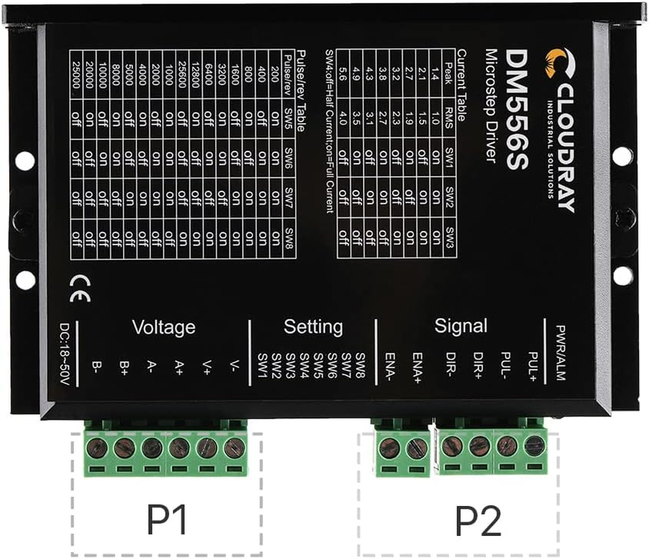 Cloudray 2-Phase Stepper Motor Driver DM556S 1.4-5.6A 18-50VDC for CNC Nema 17 23 24 Stepper Motor image number 6