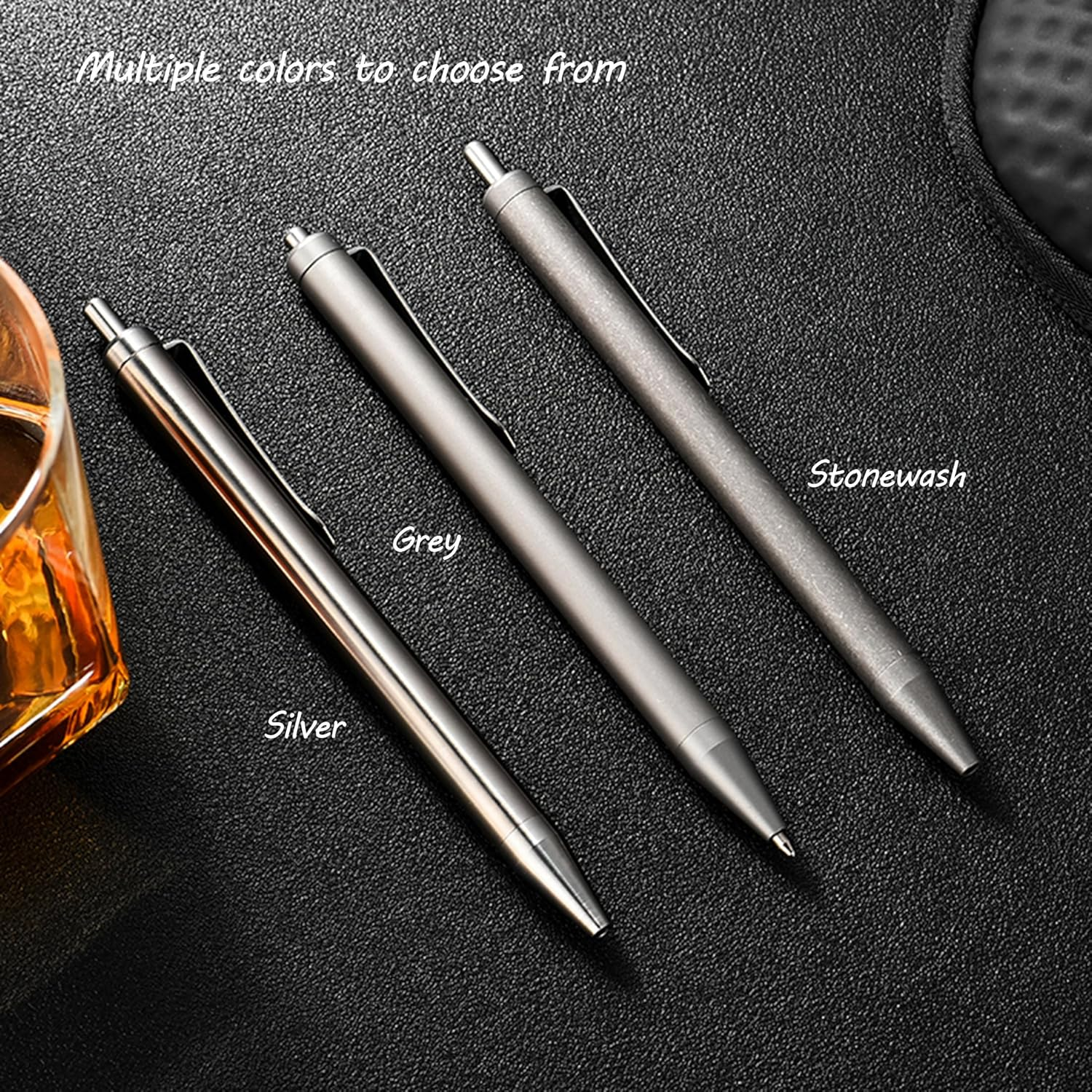 Hamans Titanium Ballpoint Pen 5.31&ldquo; Push Pen Clip to Retract Refill Pocket Pen for Everyday Carry Compact Size - Grey image number 5