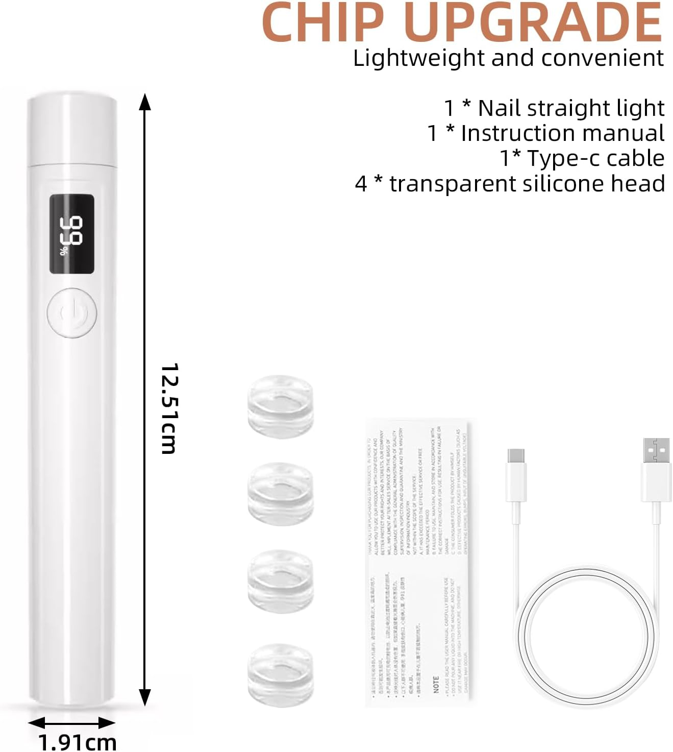 Ydseozoa Mini UV Lamp for Nails, Rechargeable Mini UV Lamp for Nails, 45S/60S Time Modes, Nail Dryer with LED Screen and Gel Nail Lamp, Suitable for Beginners in DIY Salon image number 3