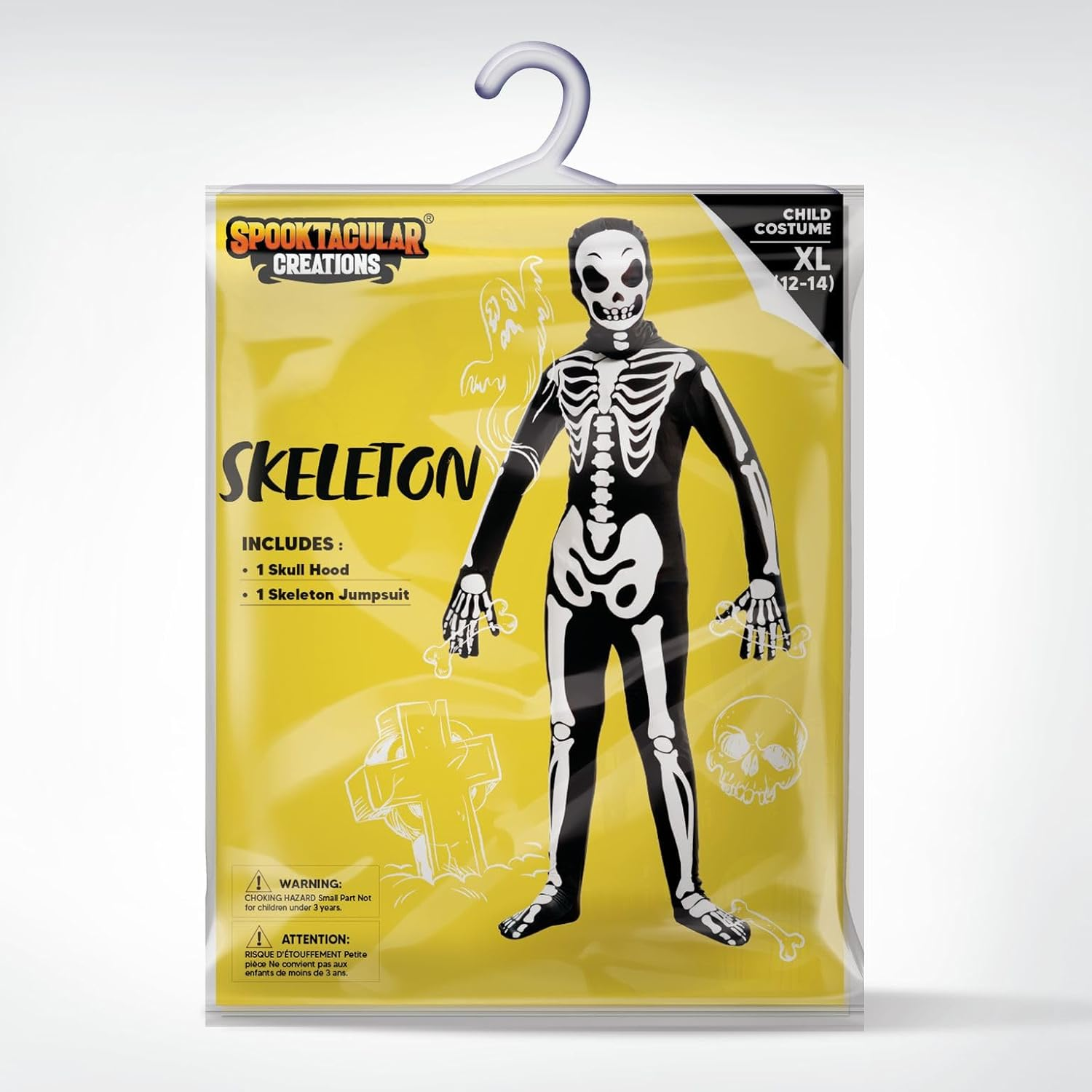Spooktacular Creations Boy Halloween Skeleton Costume, Halloween Skeleton Costume for Kids, Bone Outfit, Bone Jumpsuit image number 2