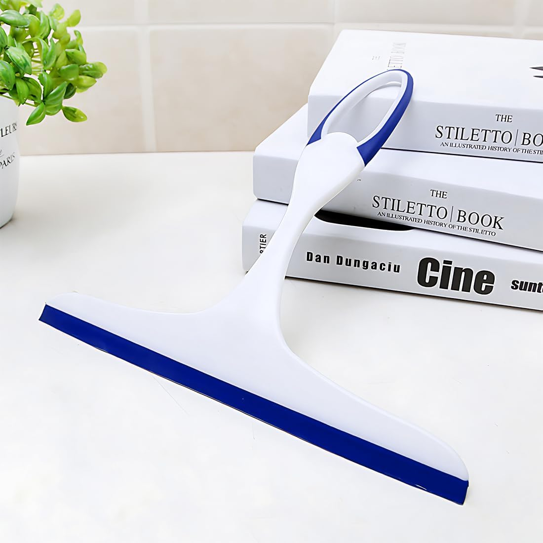 VAEIORP 1 Piece Shower Squeegee Bathroom and Shower Glass Brush with Plastic Shower Mirror Window Cleaning Brush for Bathroom Mirror Window Floor Glass Blue image number 5