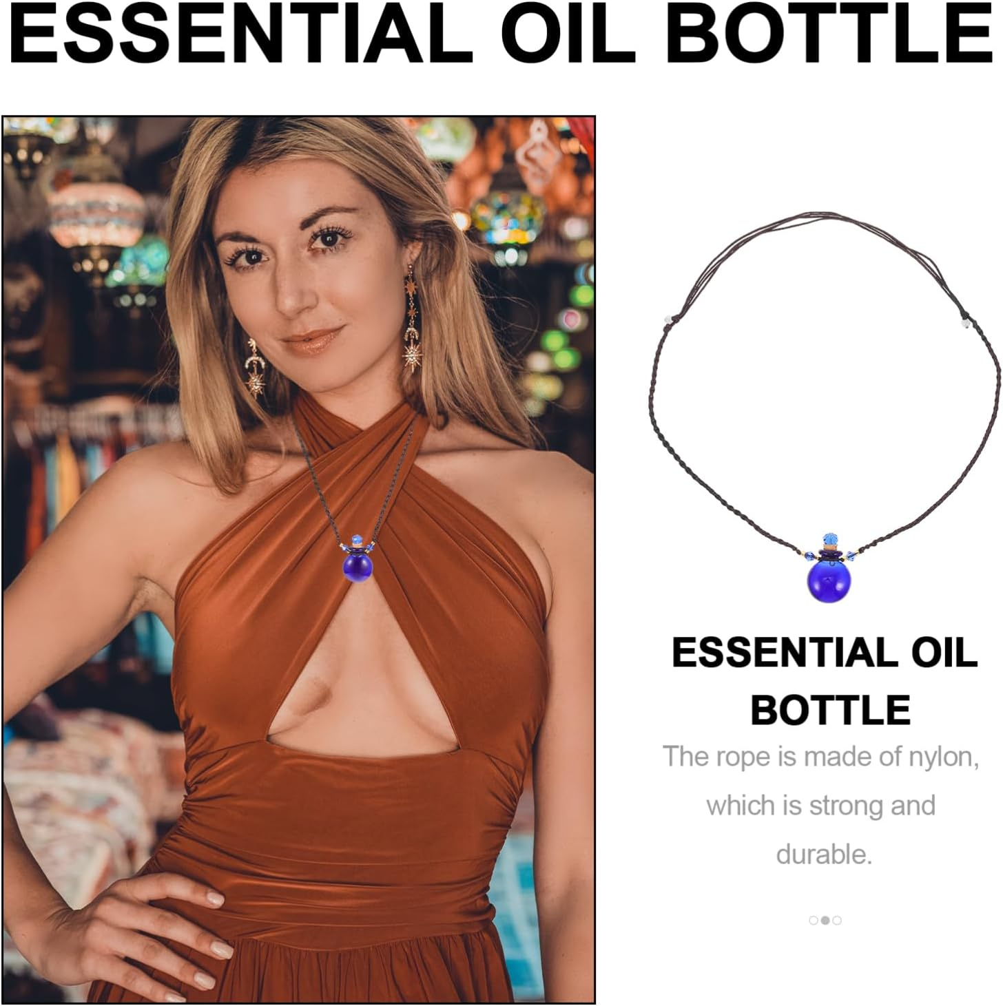 ERINGOGO 4Pcs Portable Aroma Bottle Car Air Freshener Decorative Pendant Car Perfume Scent Booster image number 6