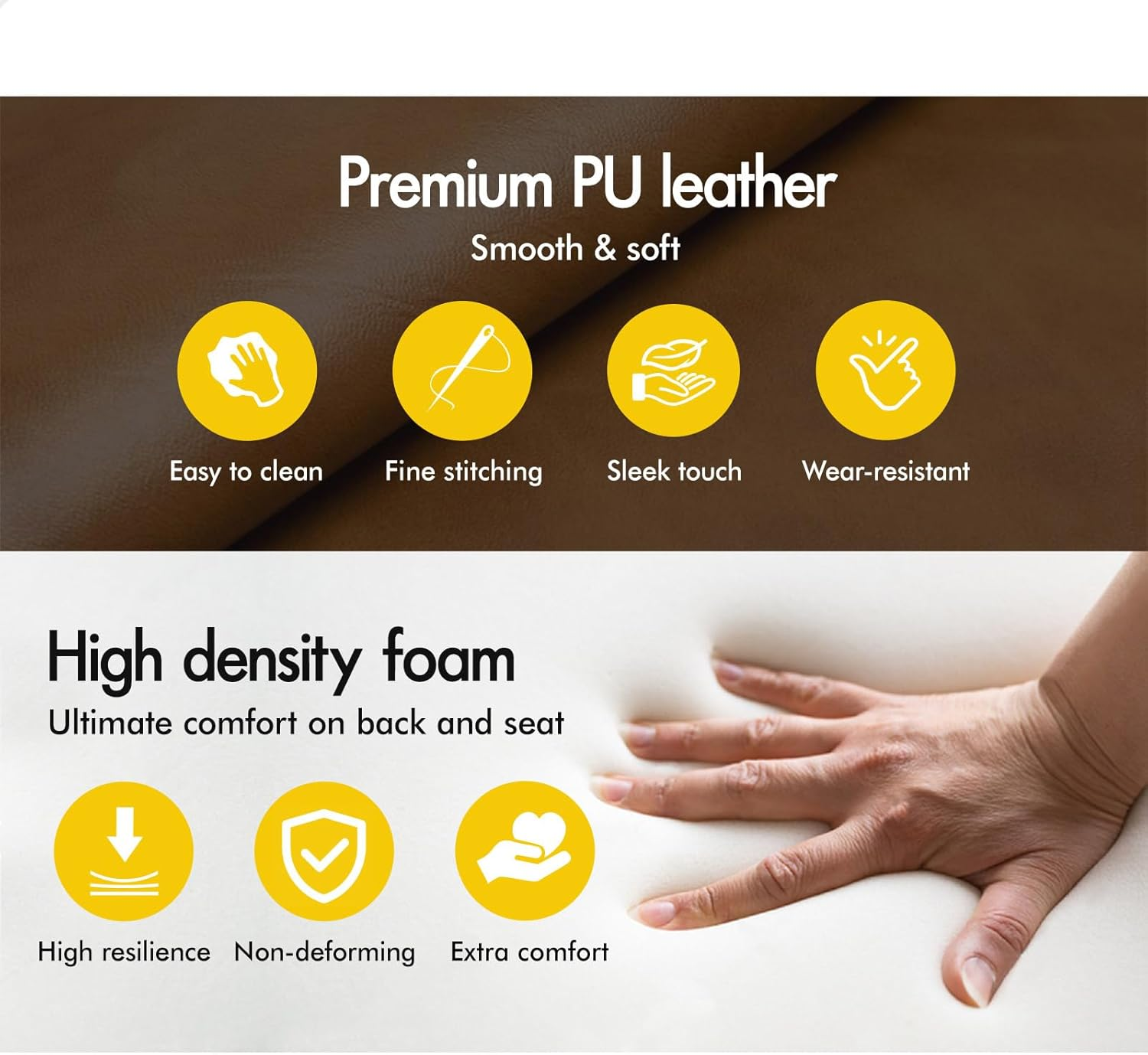 ALFORDSON 1X PU Leather Dining Chair, Retro Sytle Kitchen Chair with Ergonomic Backrest & Floor Protectors for Home Bar Cafe Office Table, Reading Seat 150Kg Capacity, Wood image number 2